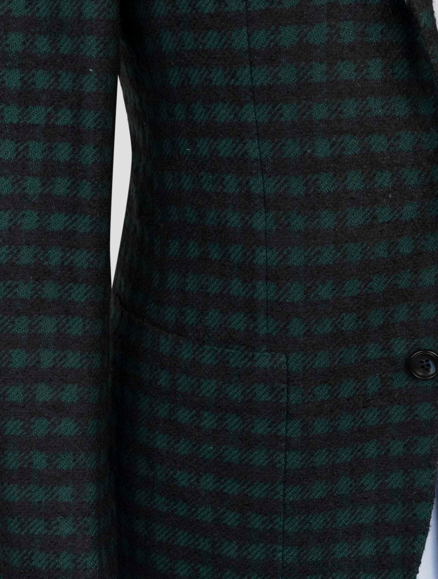 Kiton Green Blue Cashmere Silk Blazer