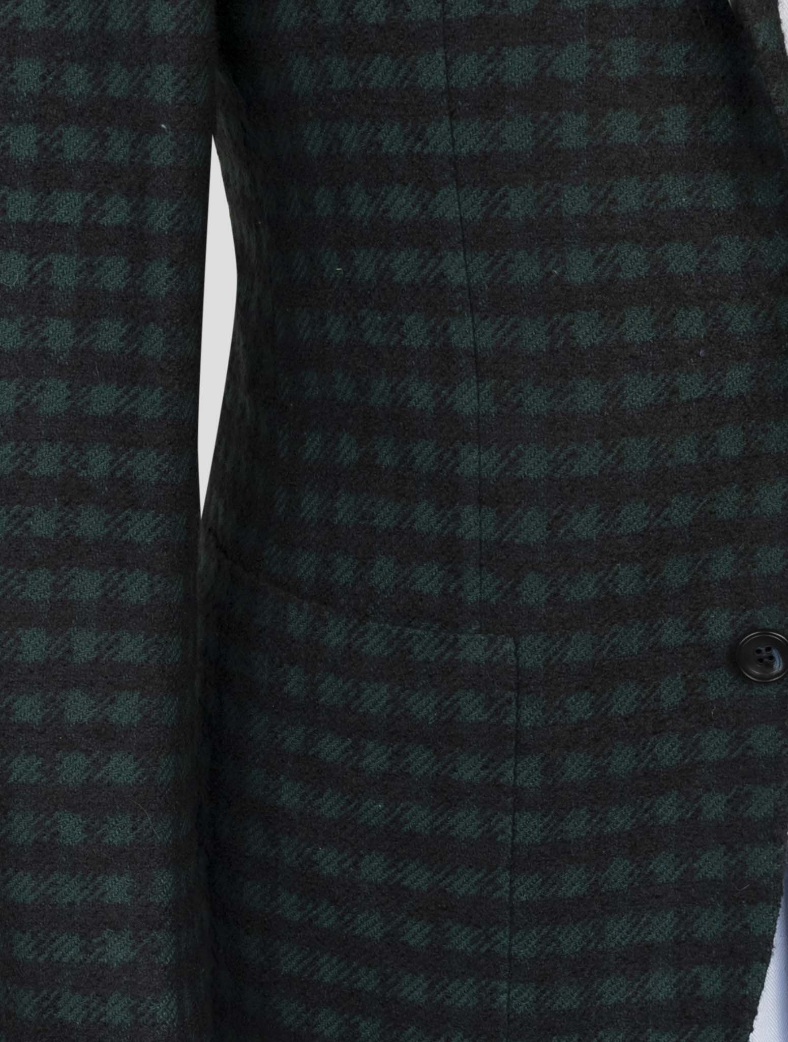 Kiton Green Blue Cashmere Silk Blazer