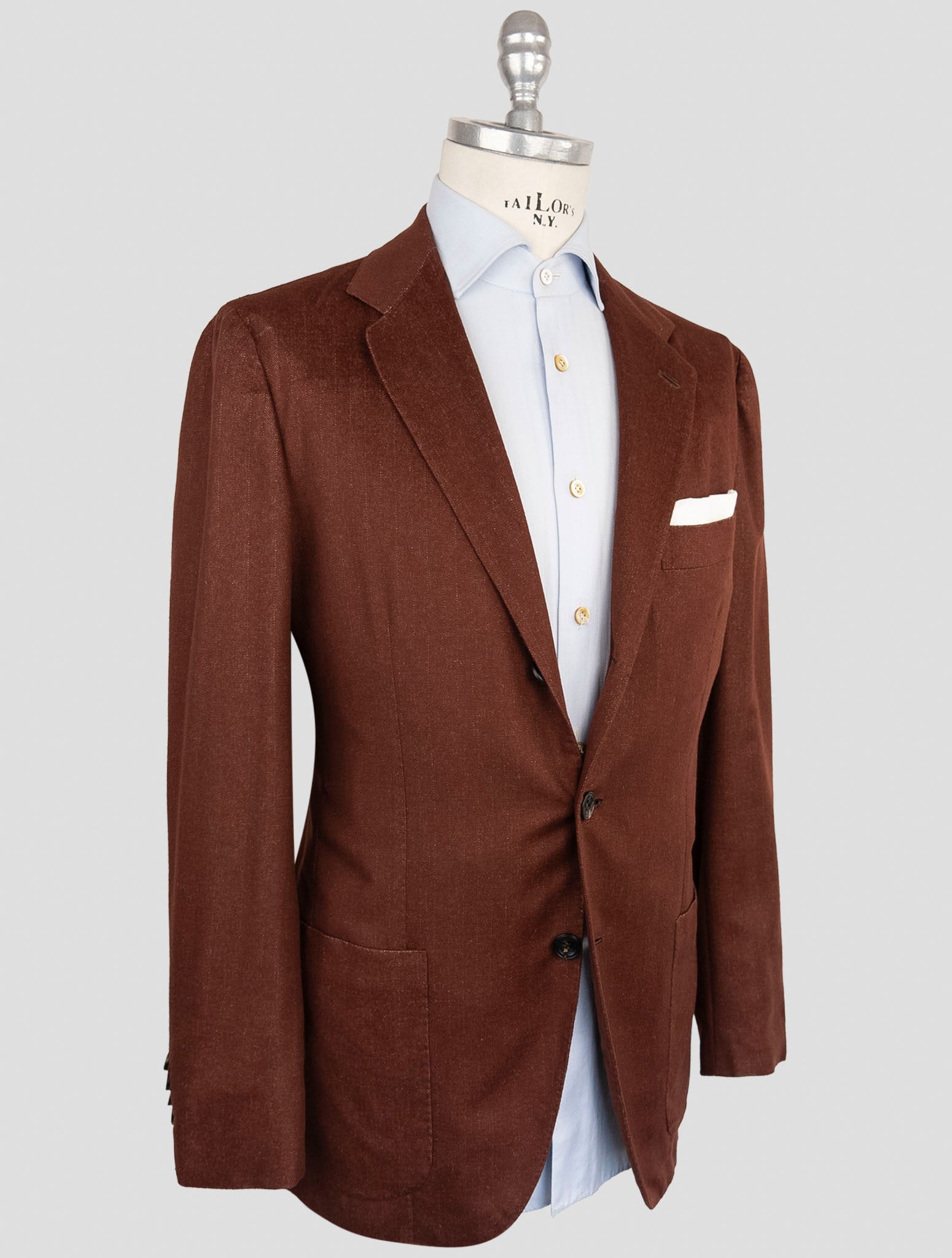 Kiton Brown Vicuna Peru Silk Blazer