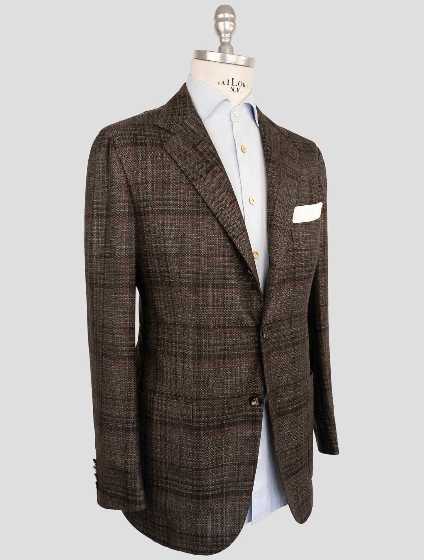 Kiton Brown Cashmere Silk Blazer