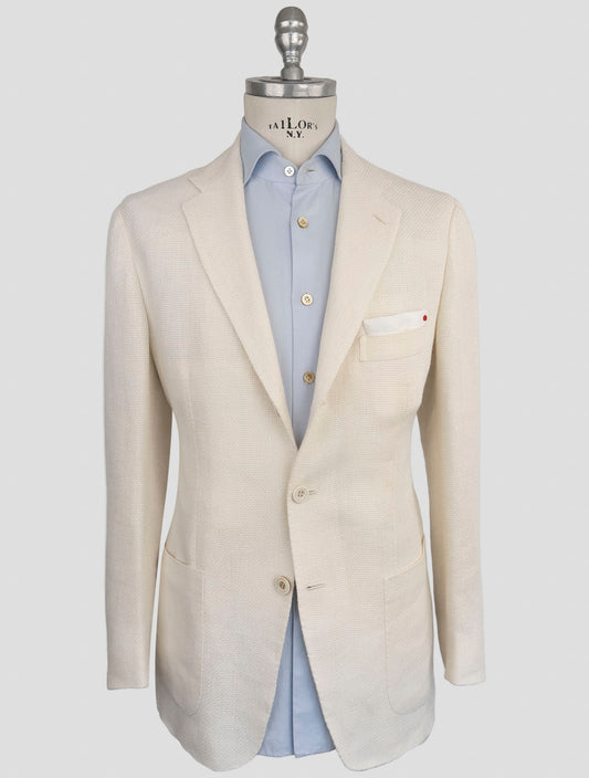 Kiton Brown Linen Cashmere Silk  Blazer