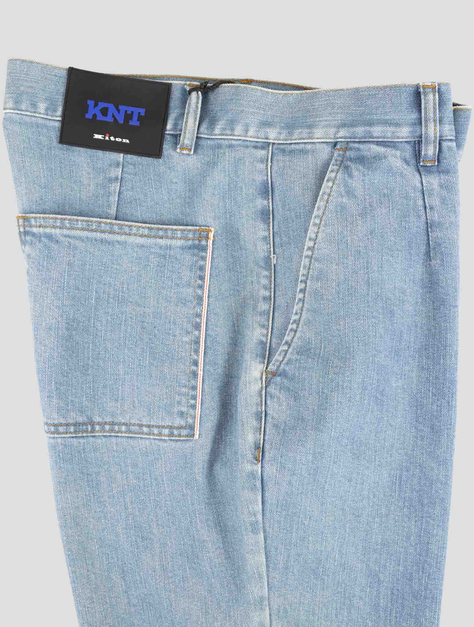 Kiton Knt Light Blue Cotton Pe Jeans