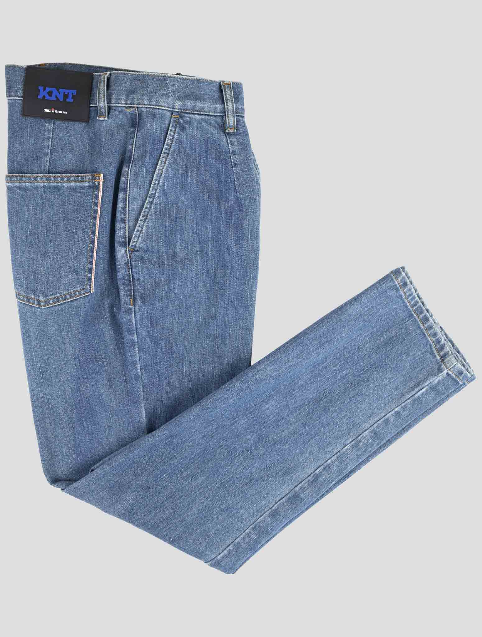 Kiton Knt Blue Cotton Pe Jeans