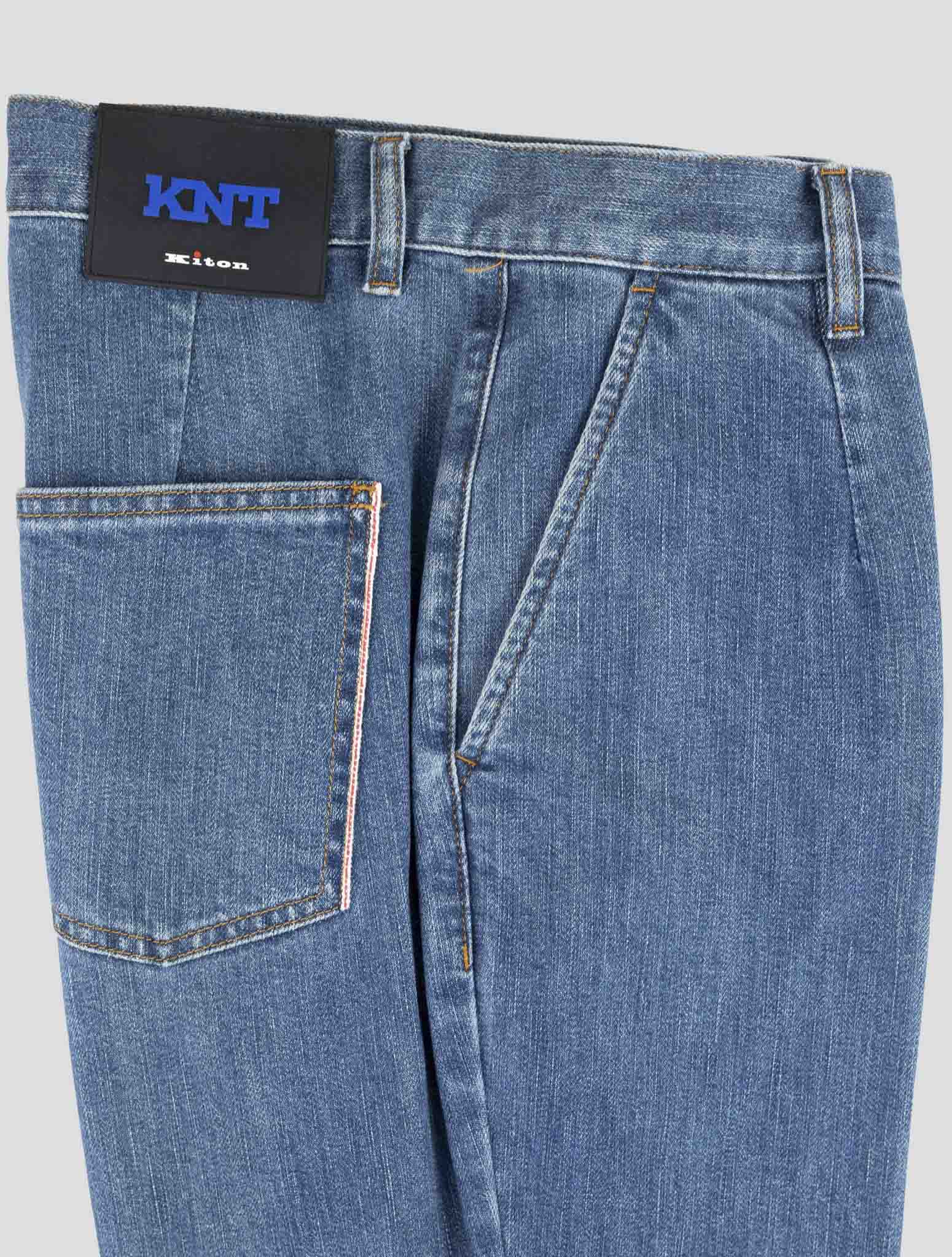 Kiton Knt Blue Cotton Pe Jeans
