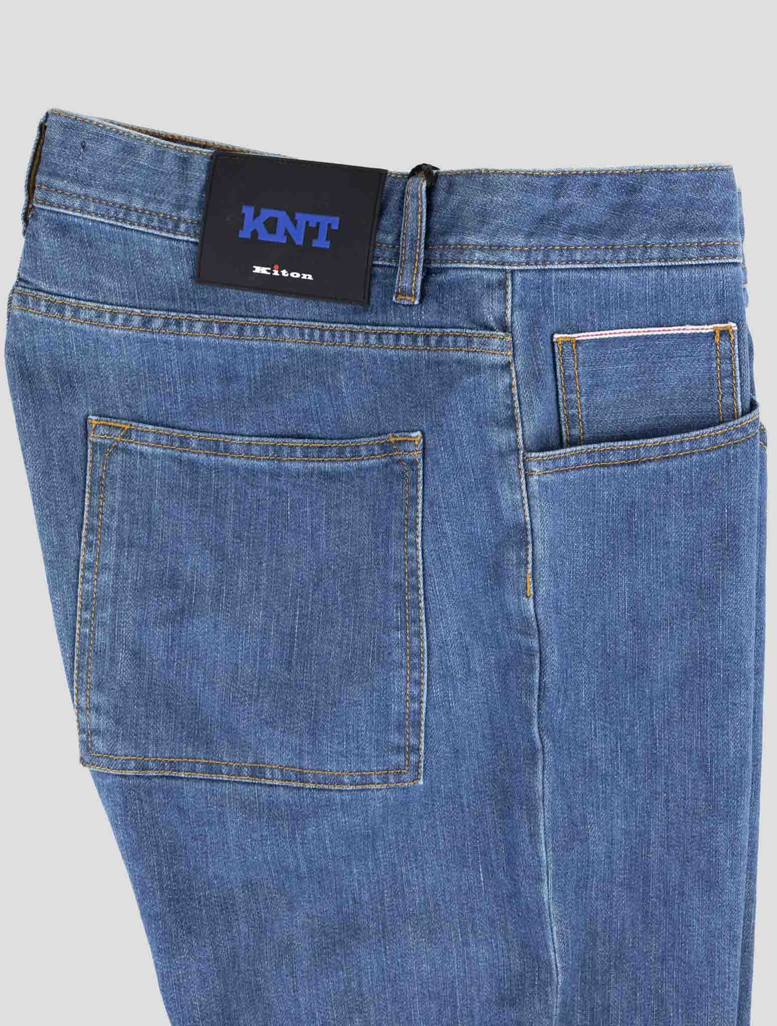Kiton Knt Blue Cotton Pe Jeans
