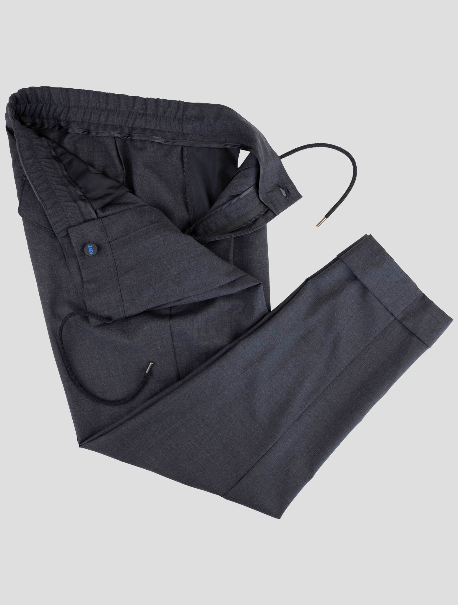 Kiton Knt Dark Gray Wool Pants