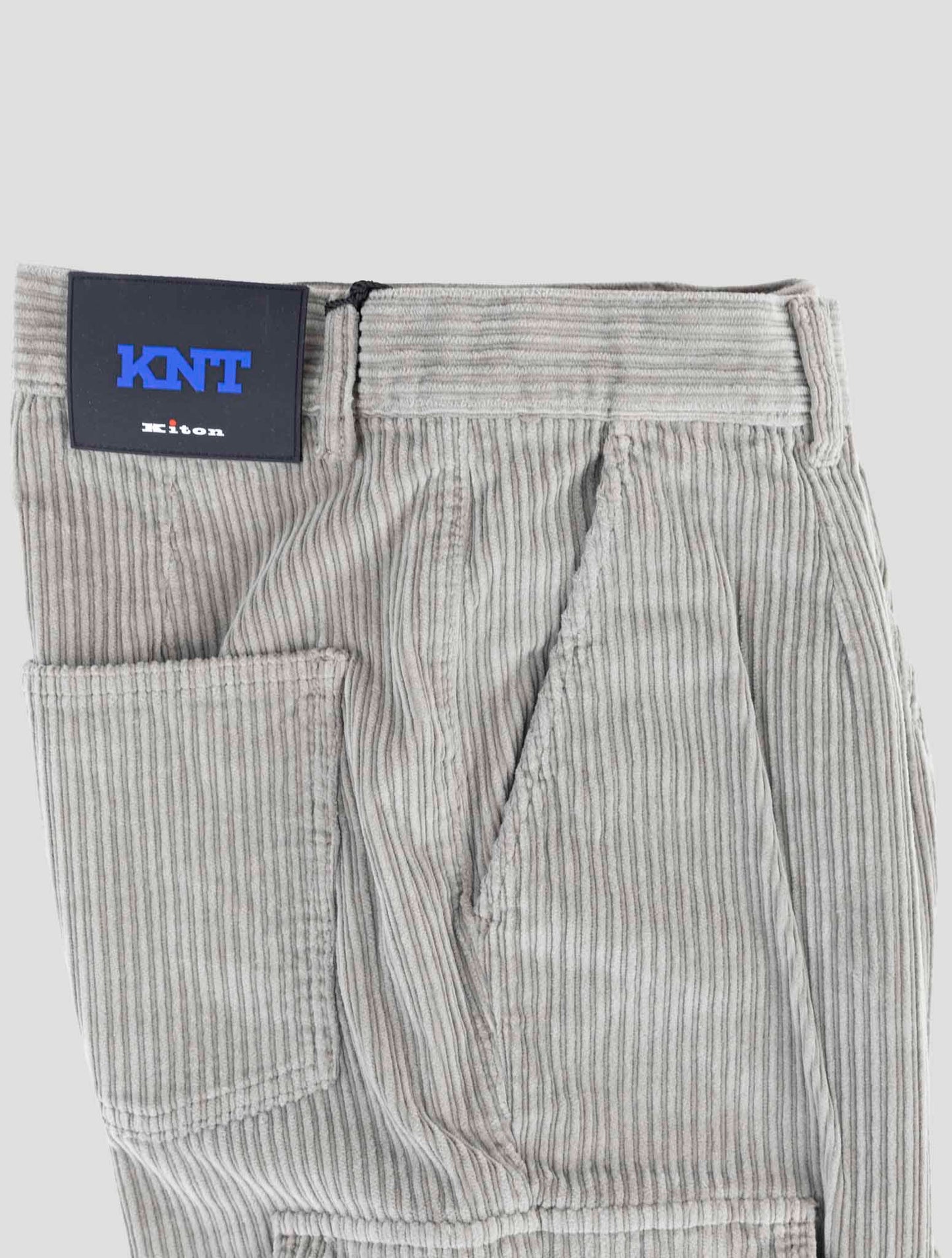 Kiton Knt Gray Cotton Ea Cargo Velvet Pants