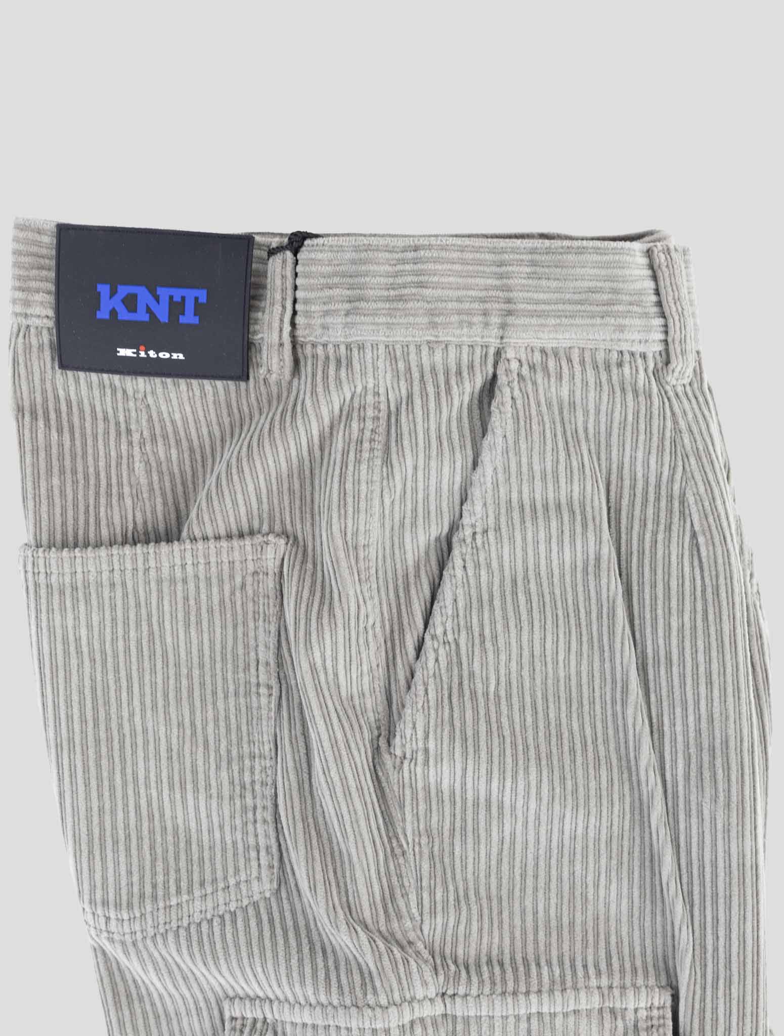 Kiton Knt Gray Cotton Ea Cargo Velvet Pants