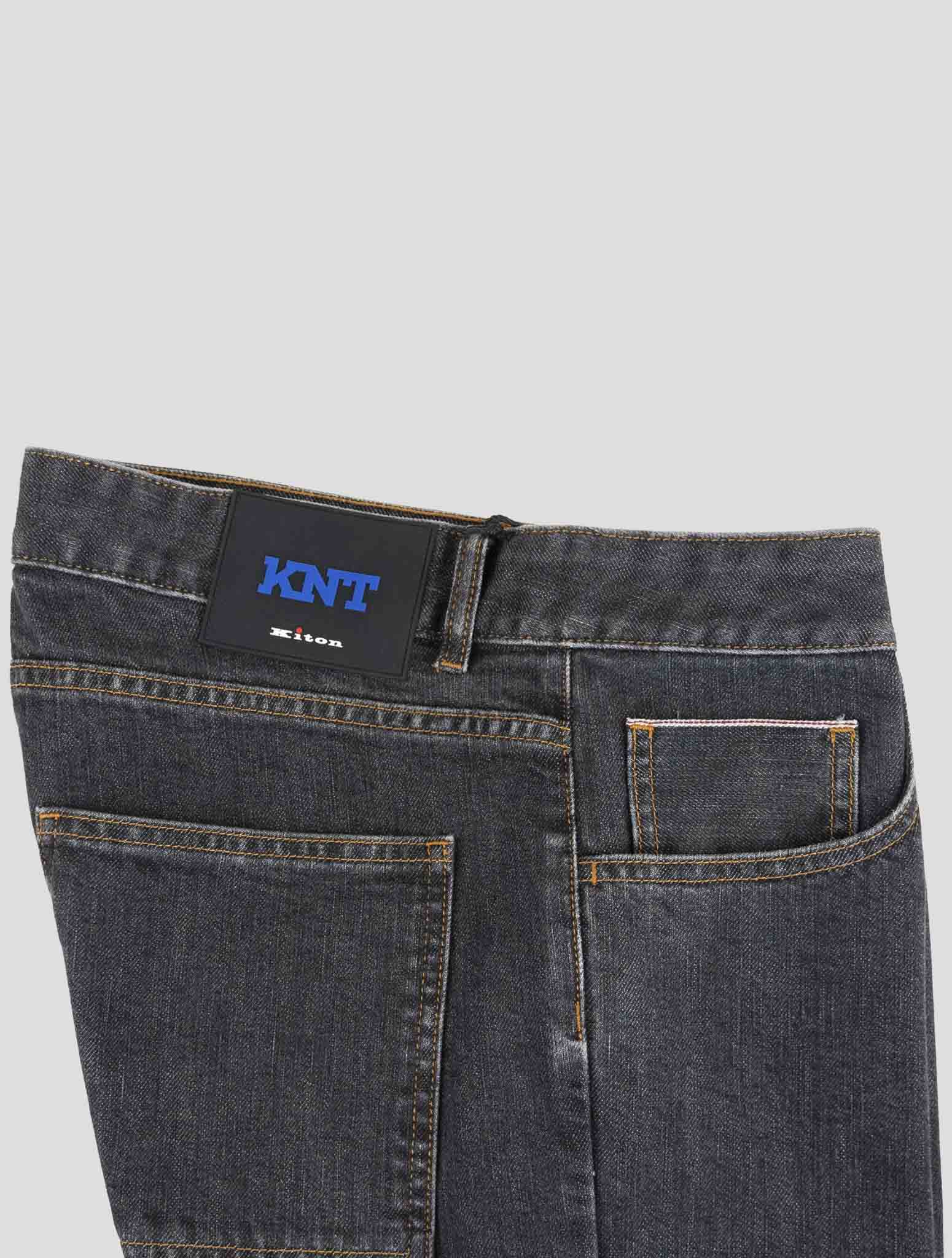Kiton Knt Gray Cotton Pe Jeans