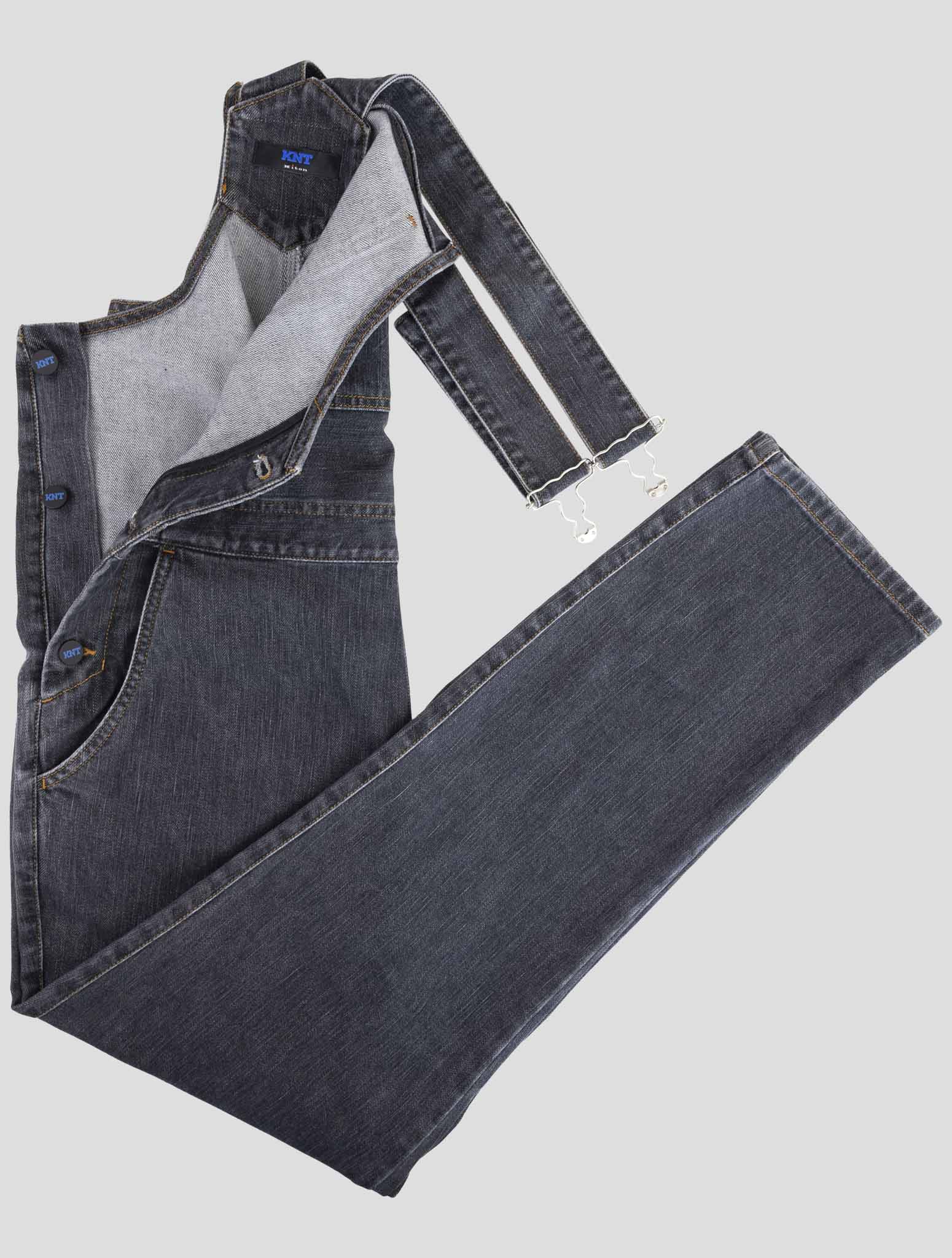 Kiton Knt Gray Cotton Pe Salopette