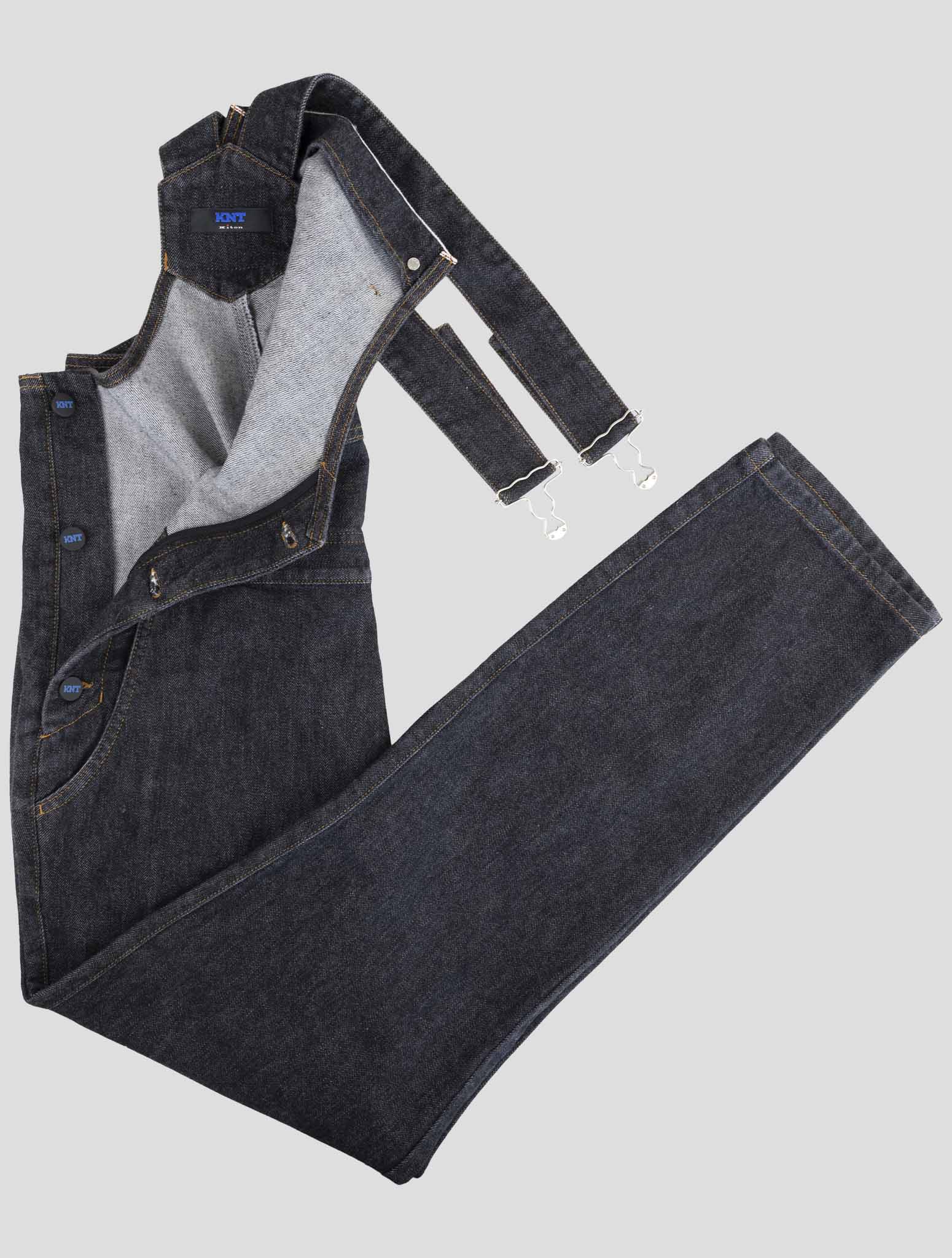 Kiton Knt Gray Cotton Pe Salopette