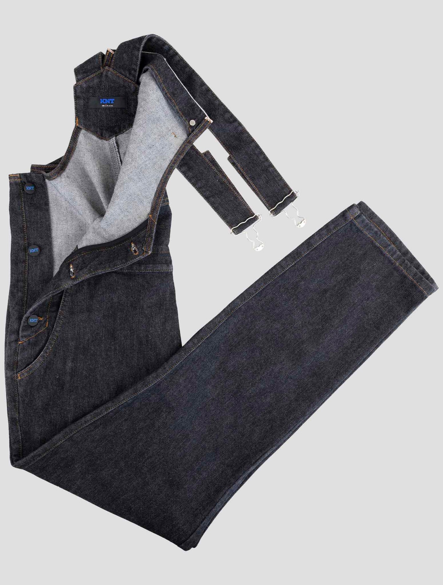 Kiton Knt Gray Cotton Pe Salopette