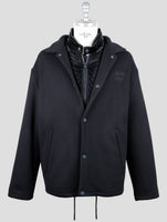 Kiton Knt Black Virgin Wool Pa Cashmere Overcoat