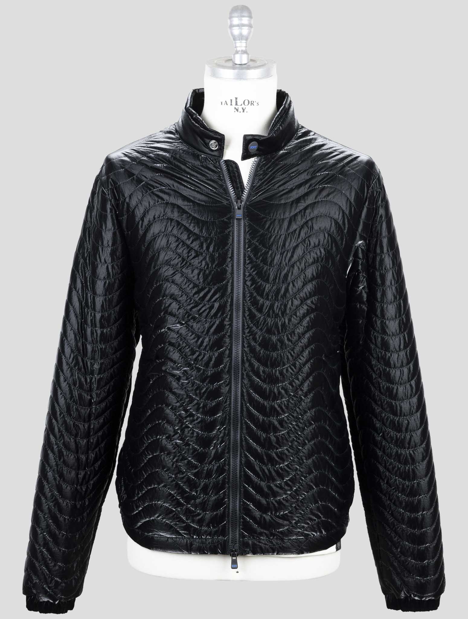 Kiton Knt Black Virgin Wool Pa Cashmere Overcoat