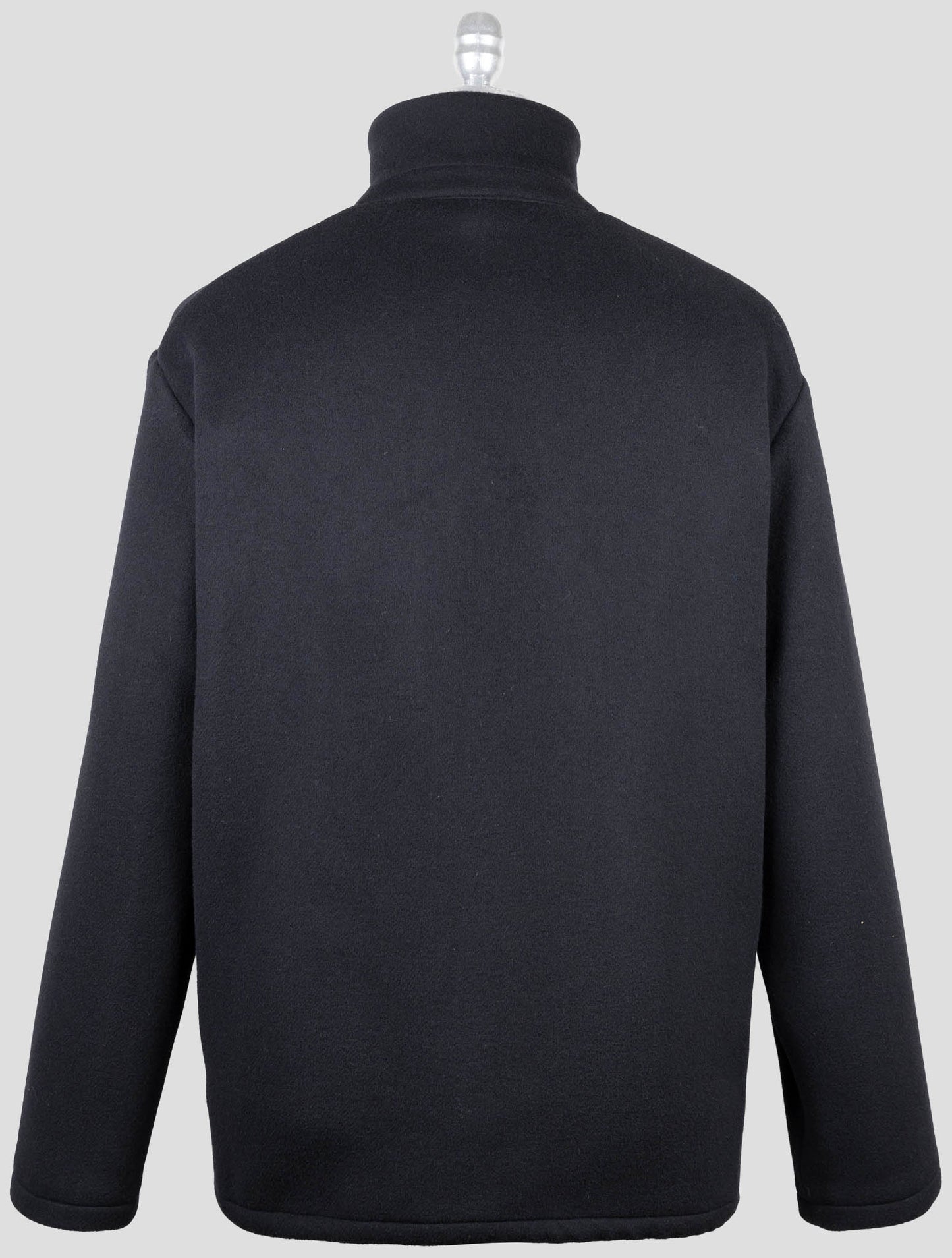 Kiton Knt Black Virgin Wool Pa Cashmere Overcoat