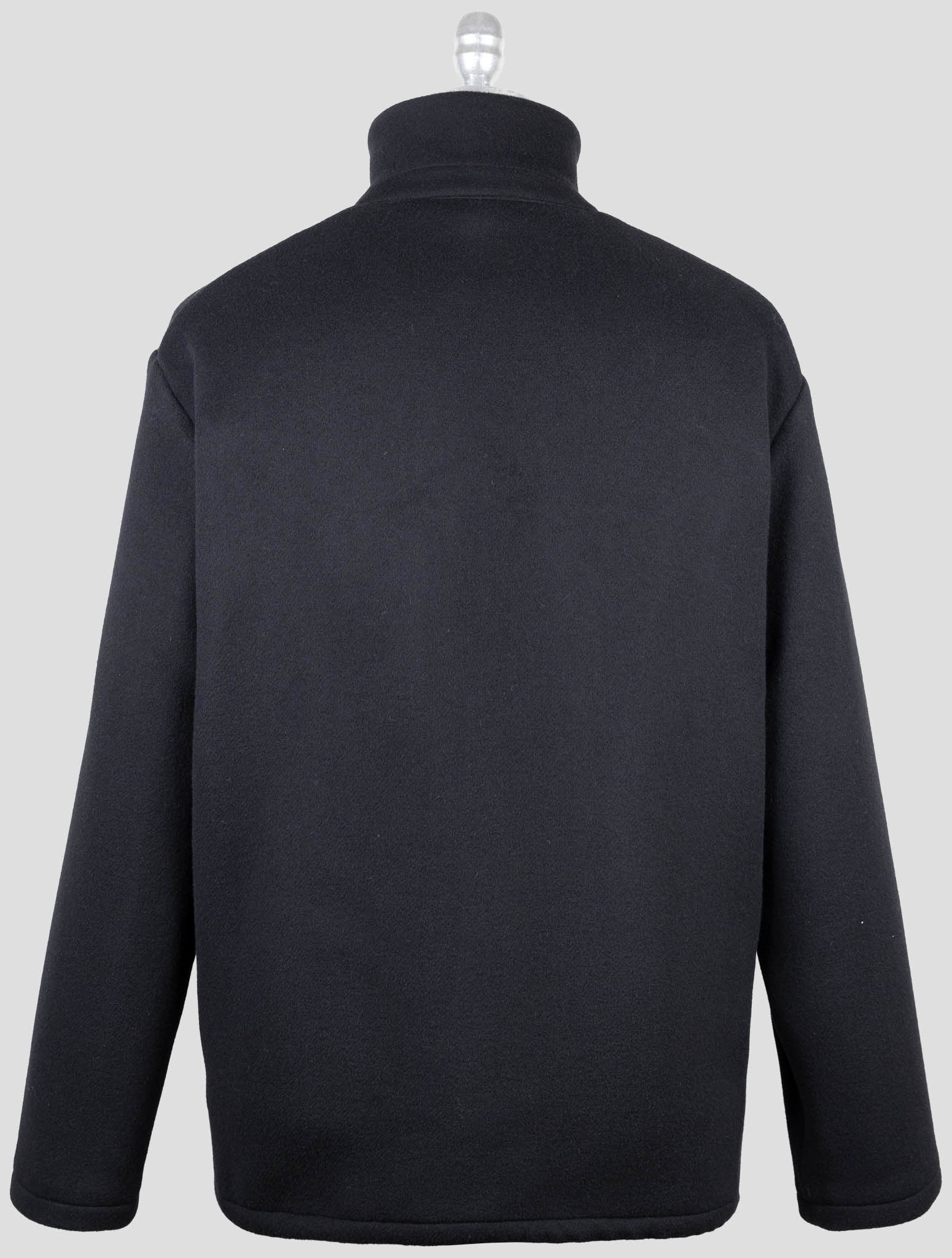 Kiton Knt Black Virgin Wool Pa Cashmere Overcoat