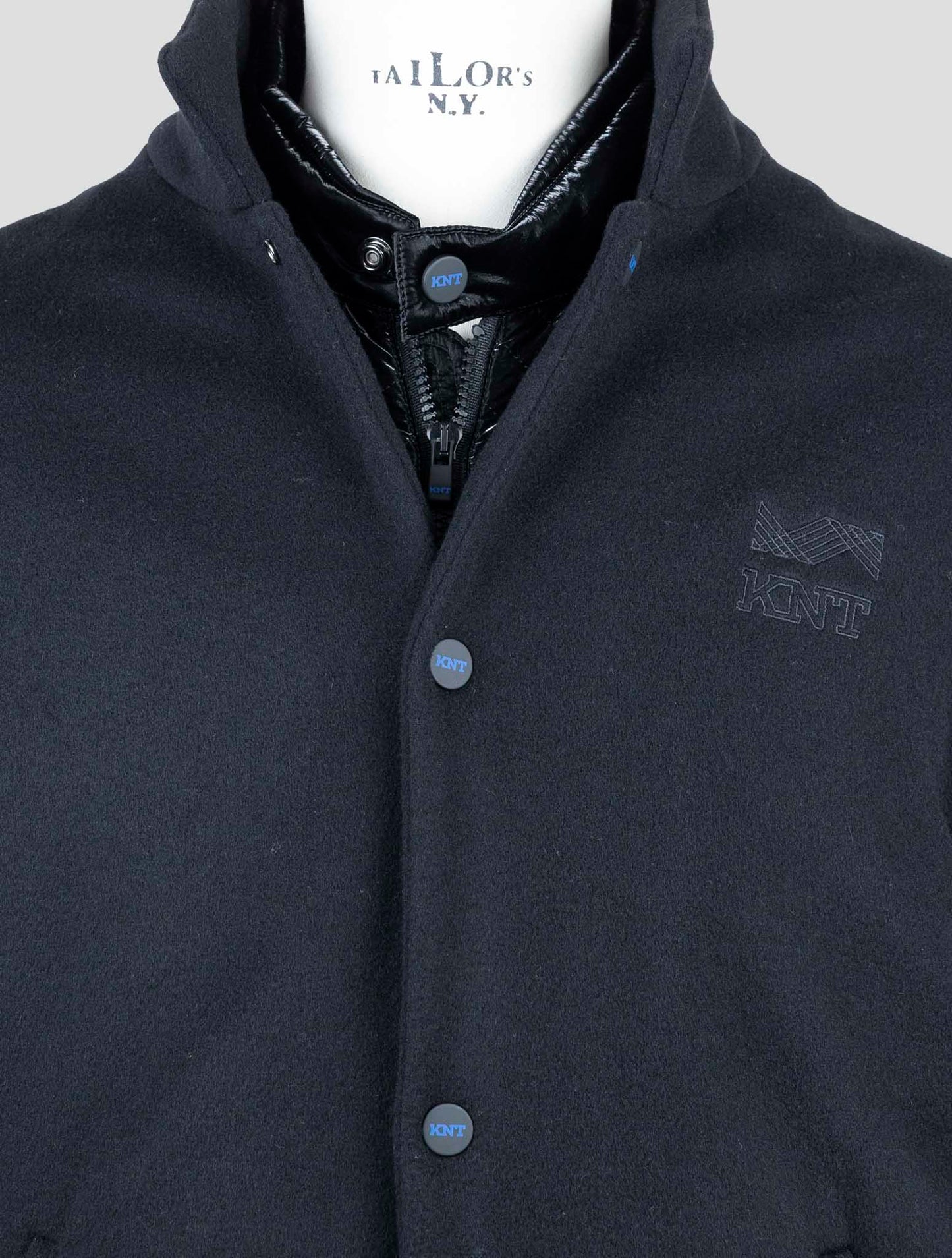 Kiton Knt Black Virgin Wool Pa Cashmere Overcoat