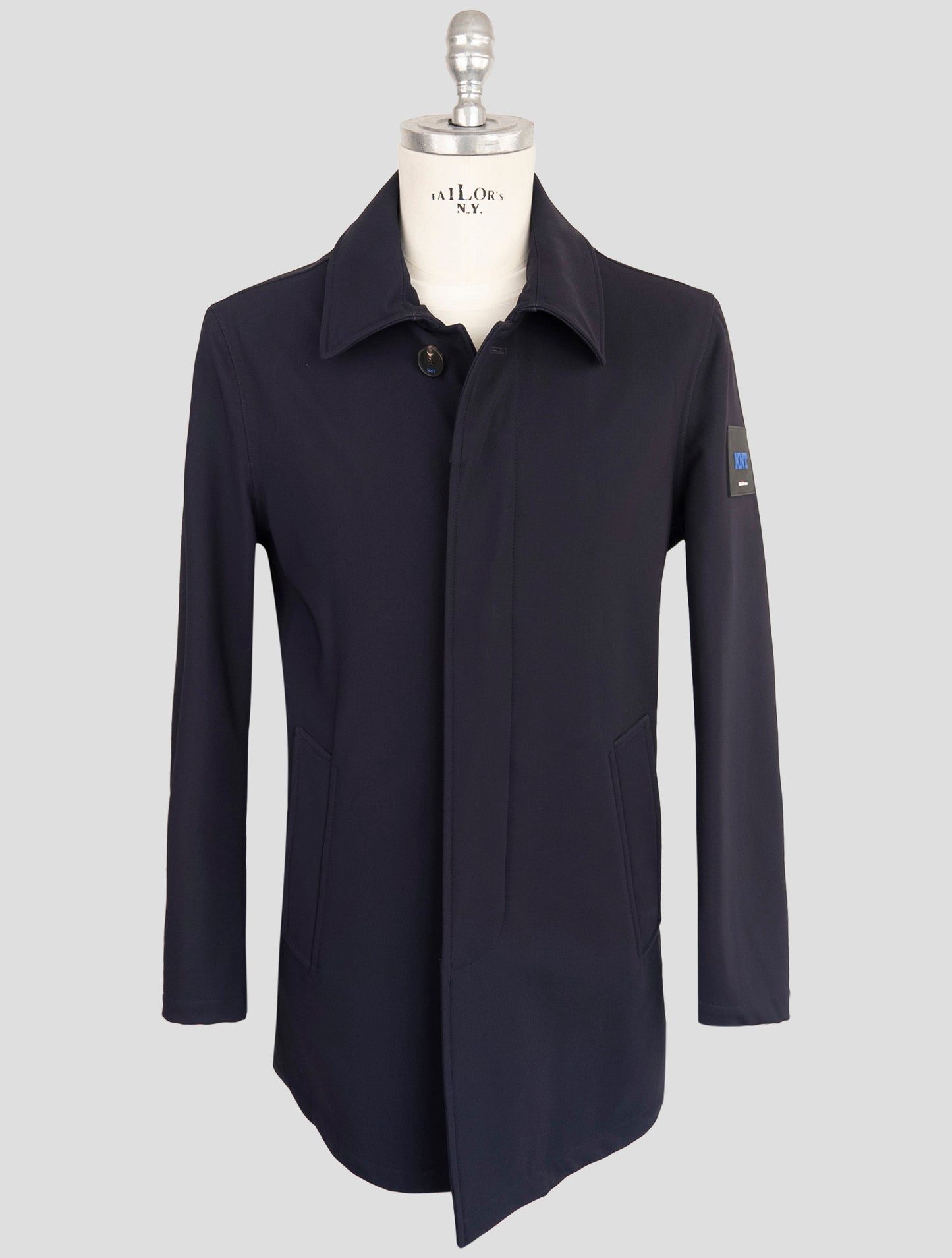 Kiton Knt Dark Blue Virgin Wool Pa Ea Overcoat