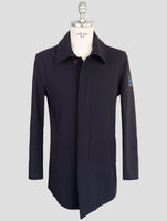 Kiton Knt Dark Blue Virgin Wool Pa Ea Overcoat