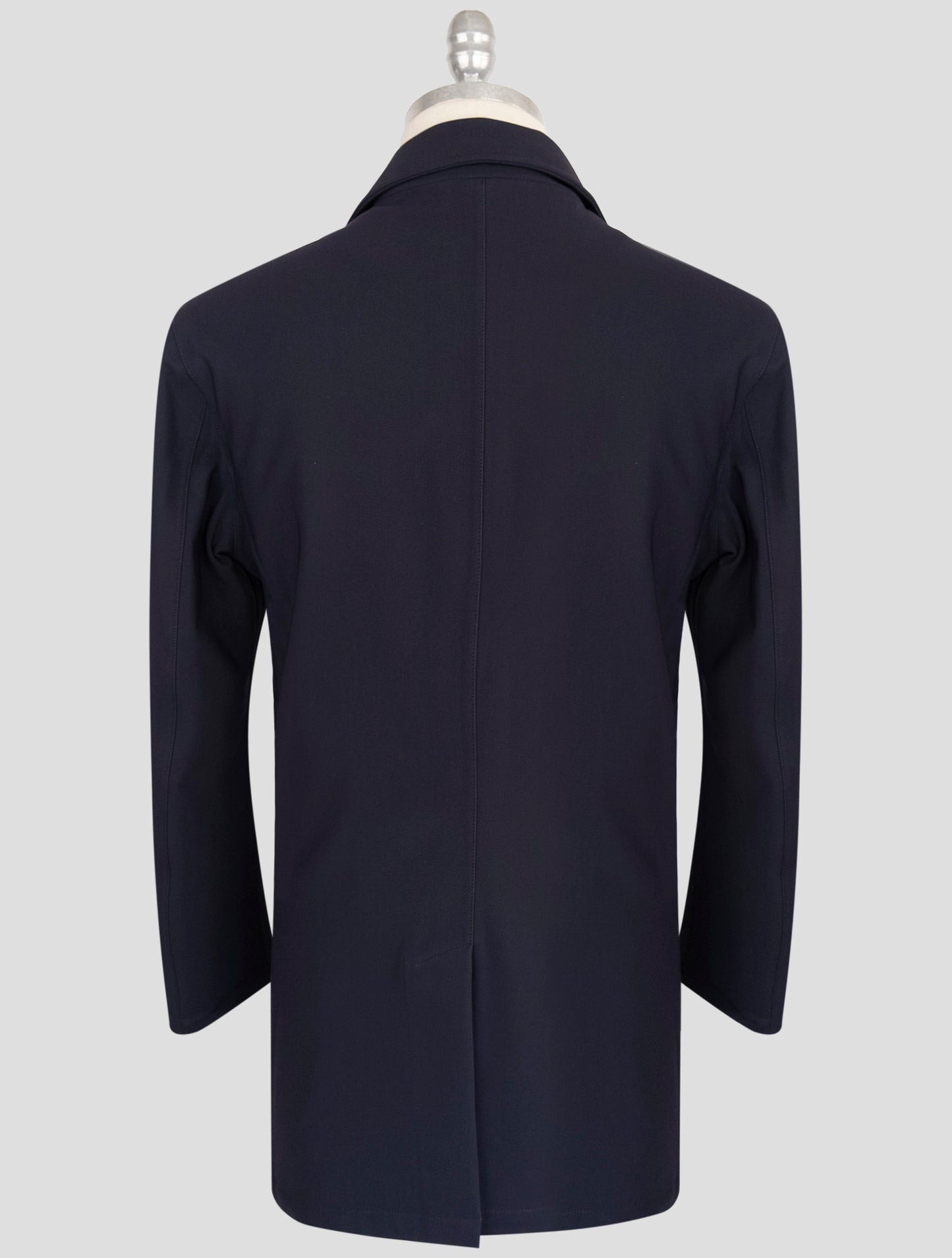 Kiton Knt Dark Blue Virgin Wool Pa Ea Overcoat