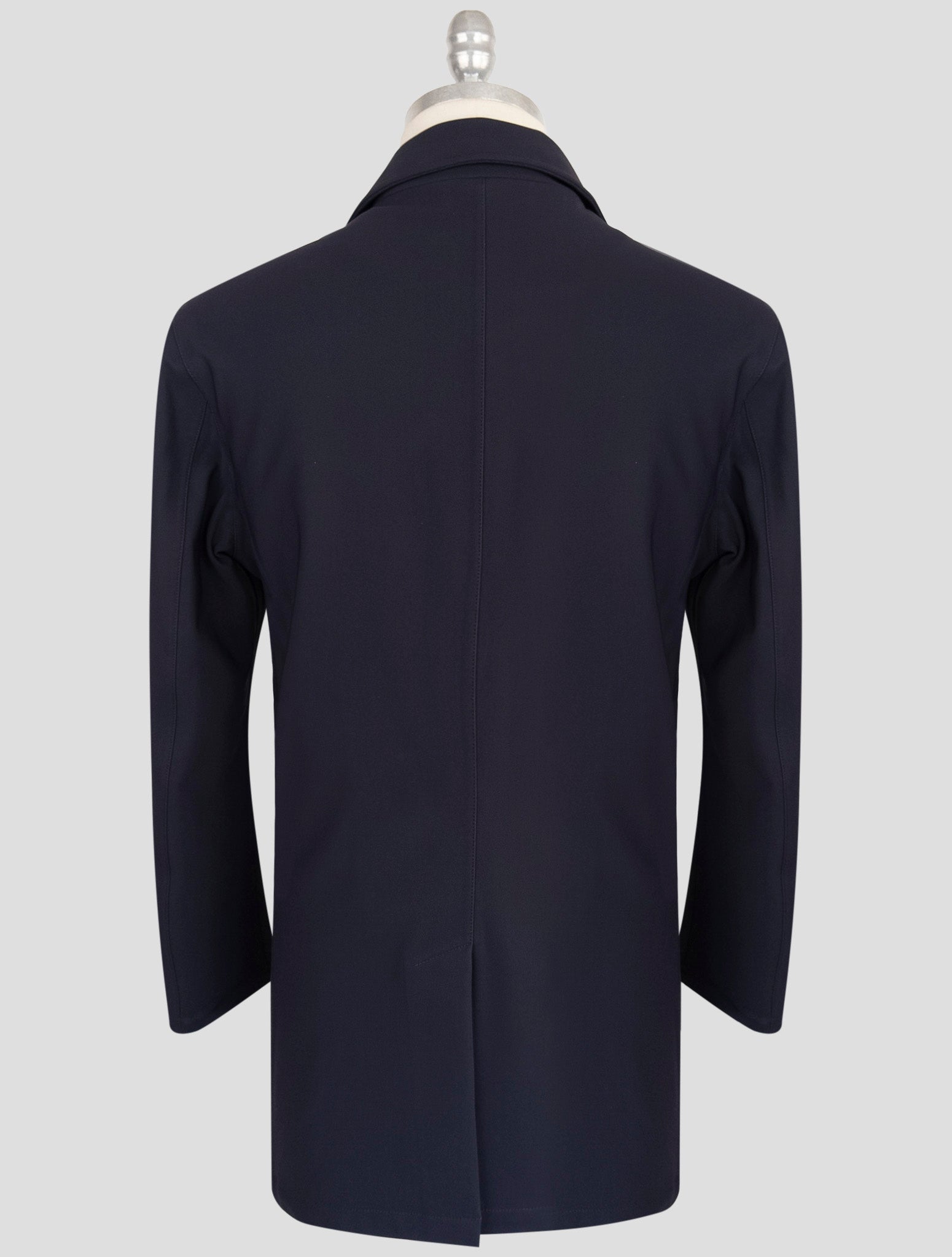 Kiton Knt Dark Blue Virgin Wool Pa Ea Overcoat