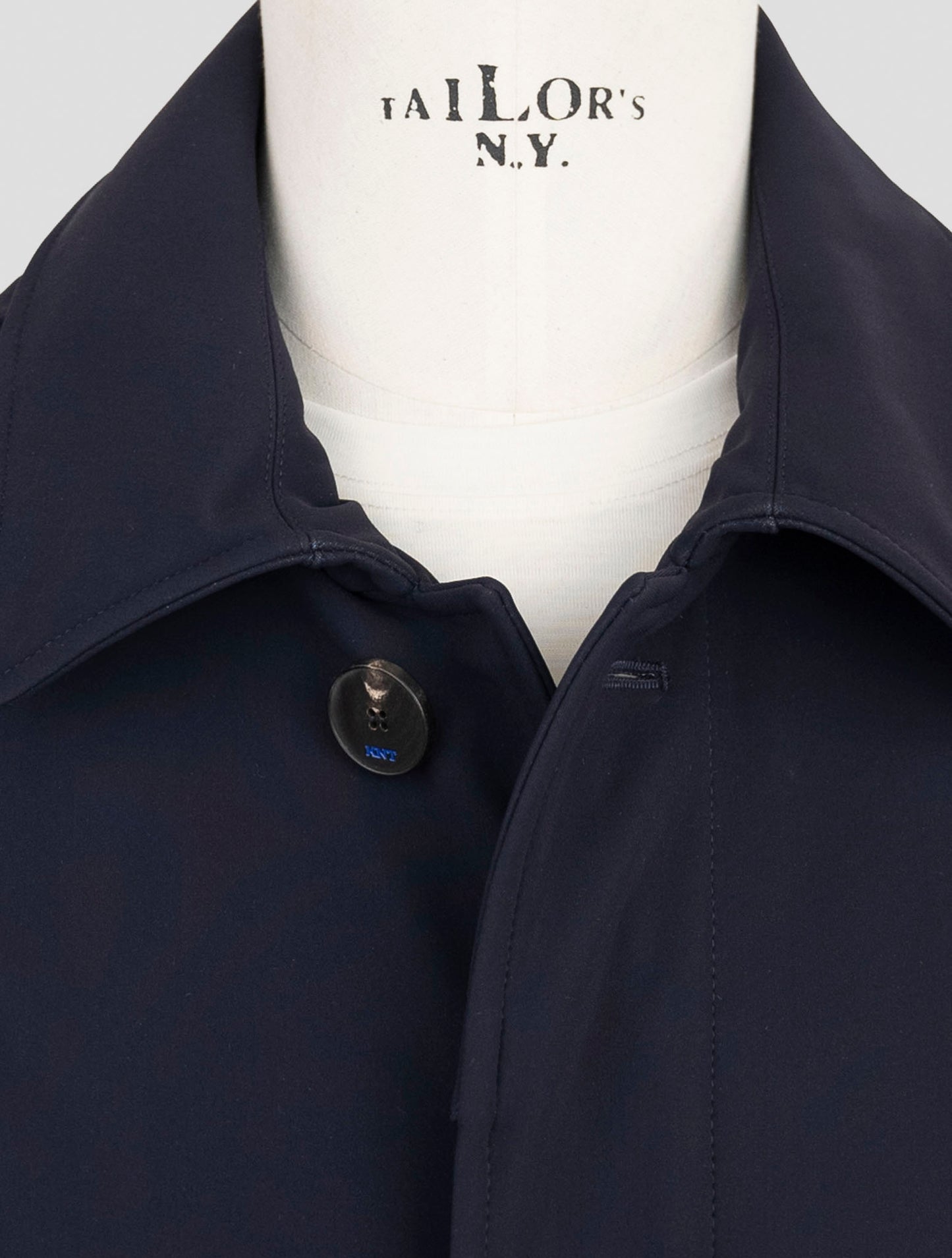 Kiton Knt Dark Blue Virgin Wool Pa Ea Overcoat