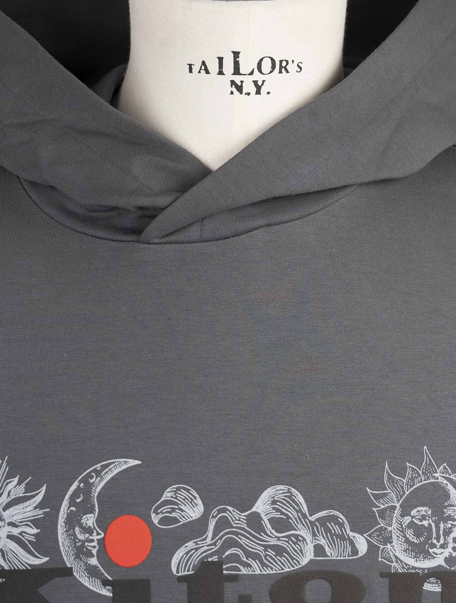 Kiton Gray Cotton Ea Sweater Hoodie