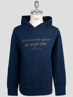 Kiton Blue Cotton Ea Sweater Hoodie