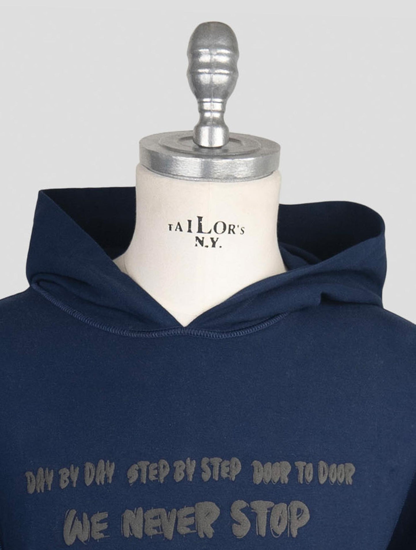 Kiton Blue Cotton Ea Sweater Hoodie
