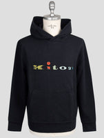 Kiton Black Cotton Ea Sweater Hoodie