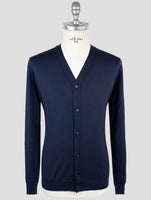 Kiton Blue Cashmere Silk Sweater Cardigan
