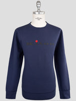Kiton Blue Cotton Ea Sweater Crewneck