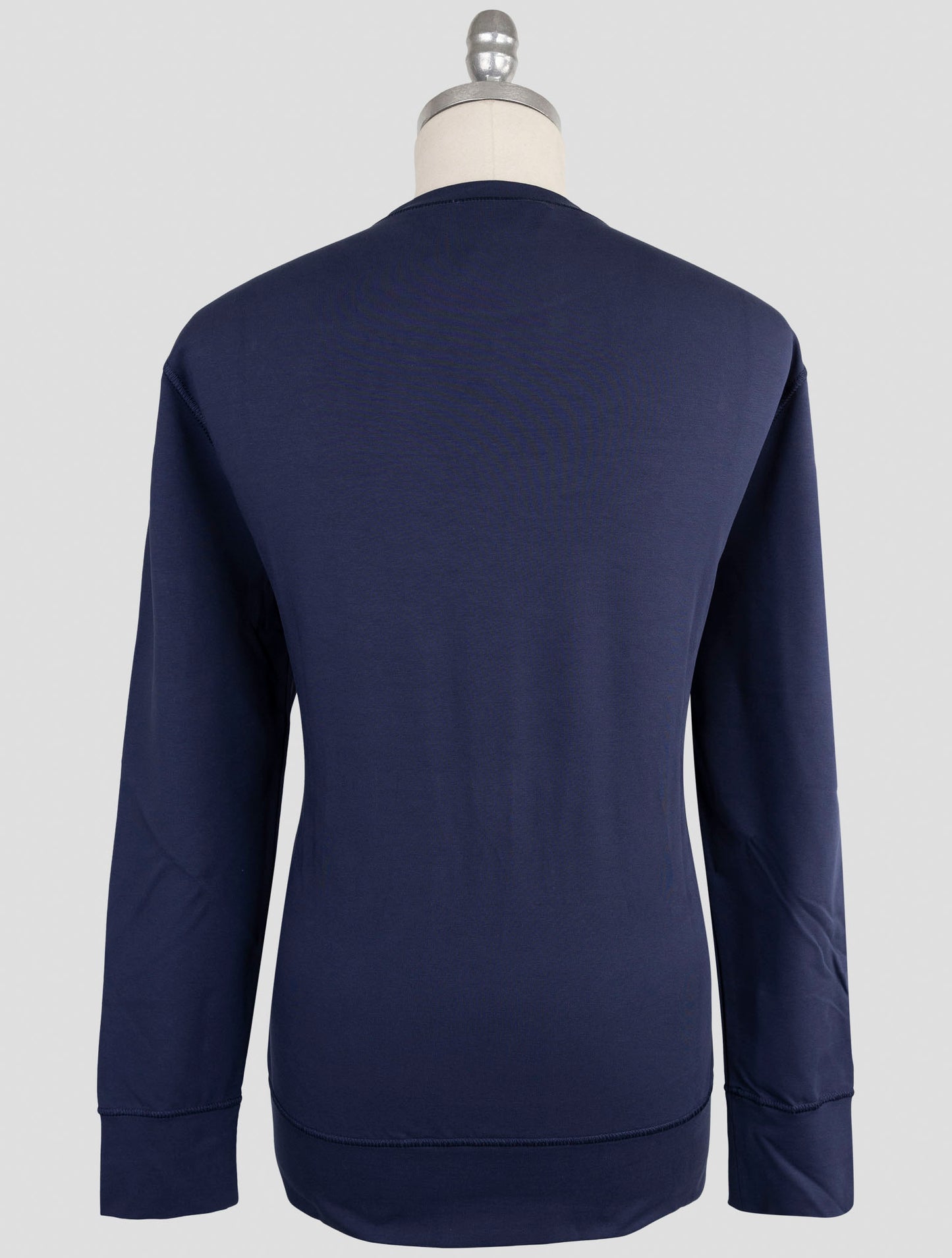 Kiton Blue Cotton Ea Sweater Crewneck