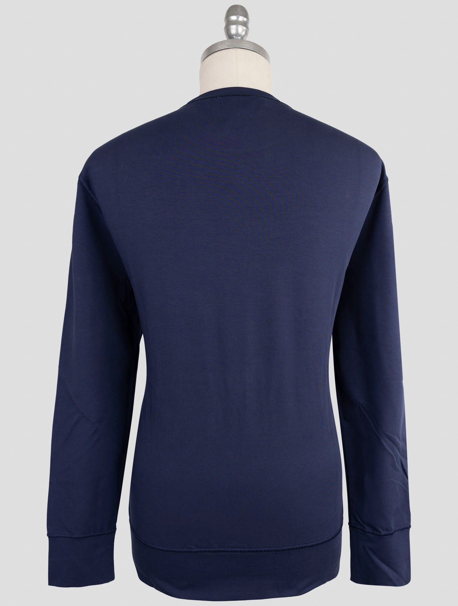 Kiton Blue Cotton Ea Sweater Crewneck