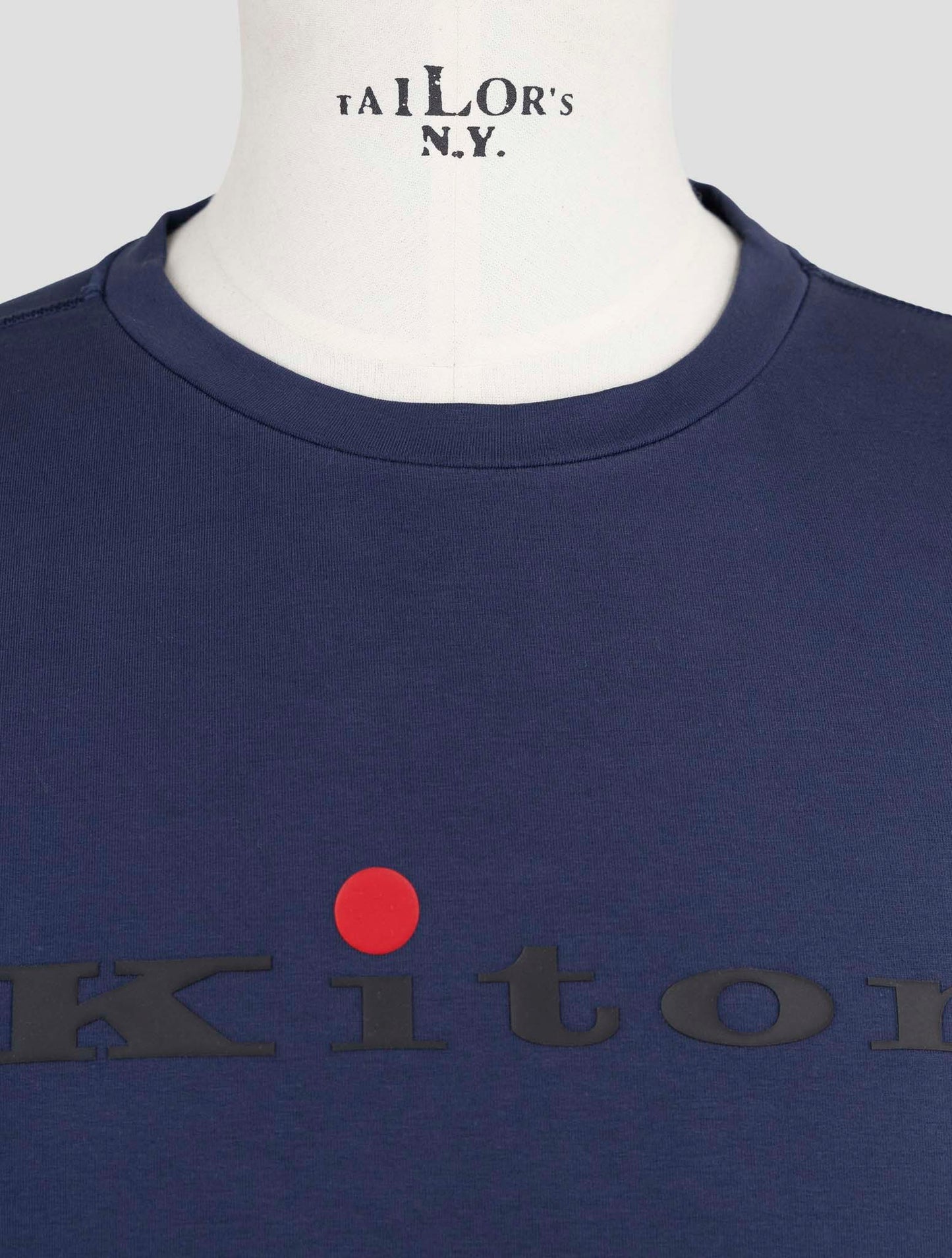 Kiton Blue Cotton Ea Sweater Crewneck