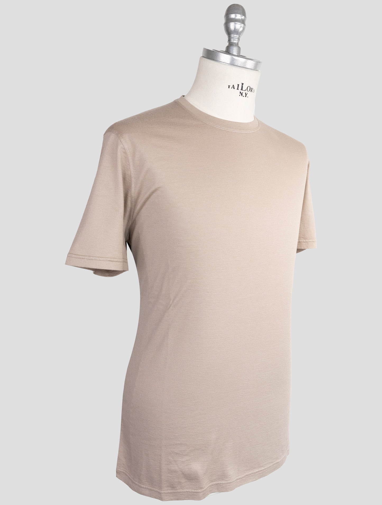 Kiton Taupe Cotton Cashmere T-Shirt