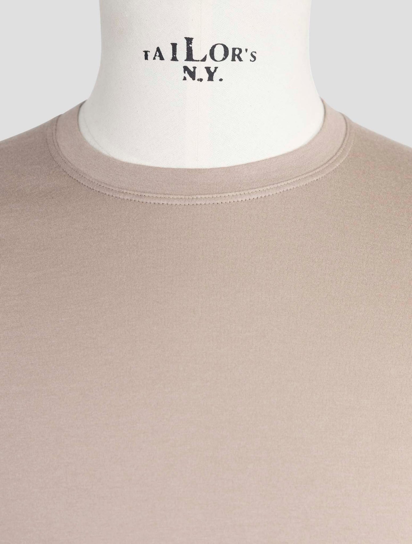 Kiton Taupe Cotton Cashmere T-Shirt