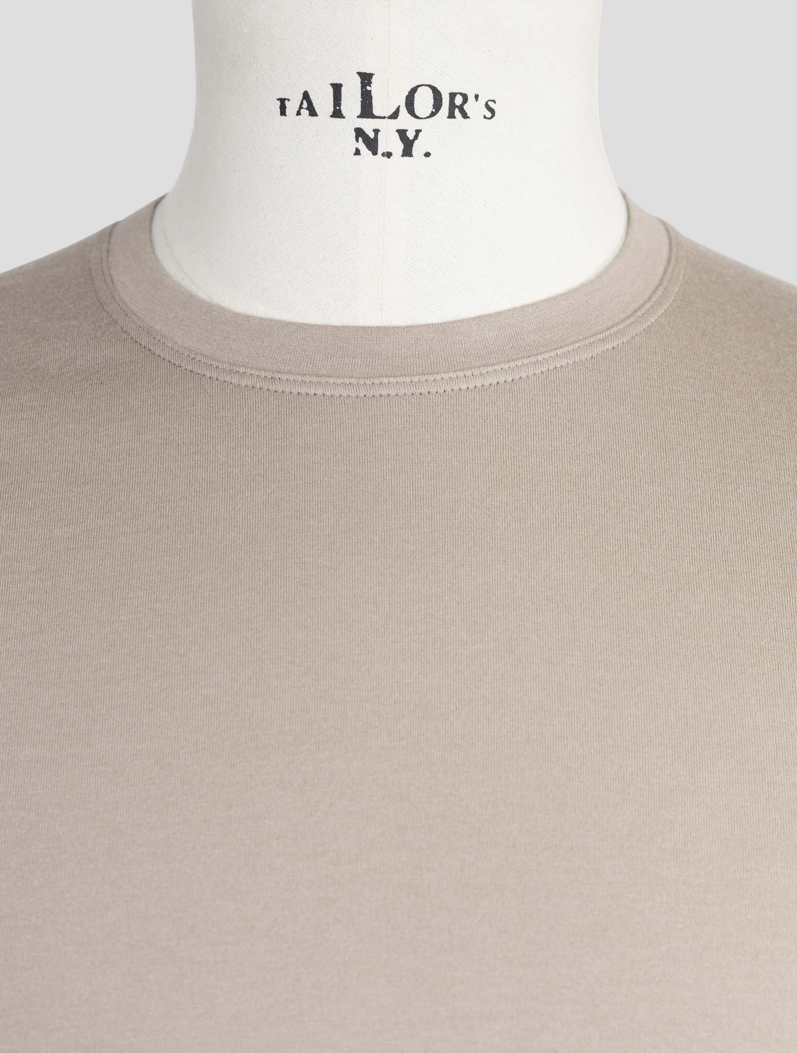 Kiton Taupe Cotton Cashmere T-Shirt