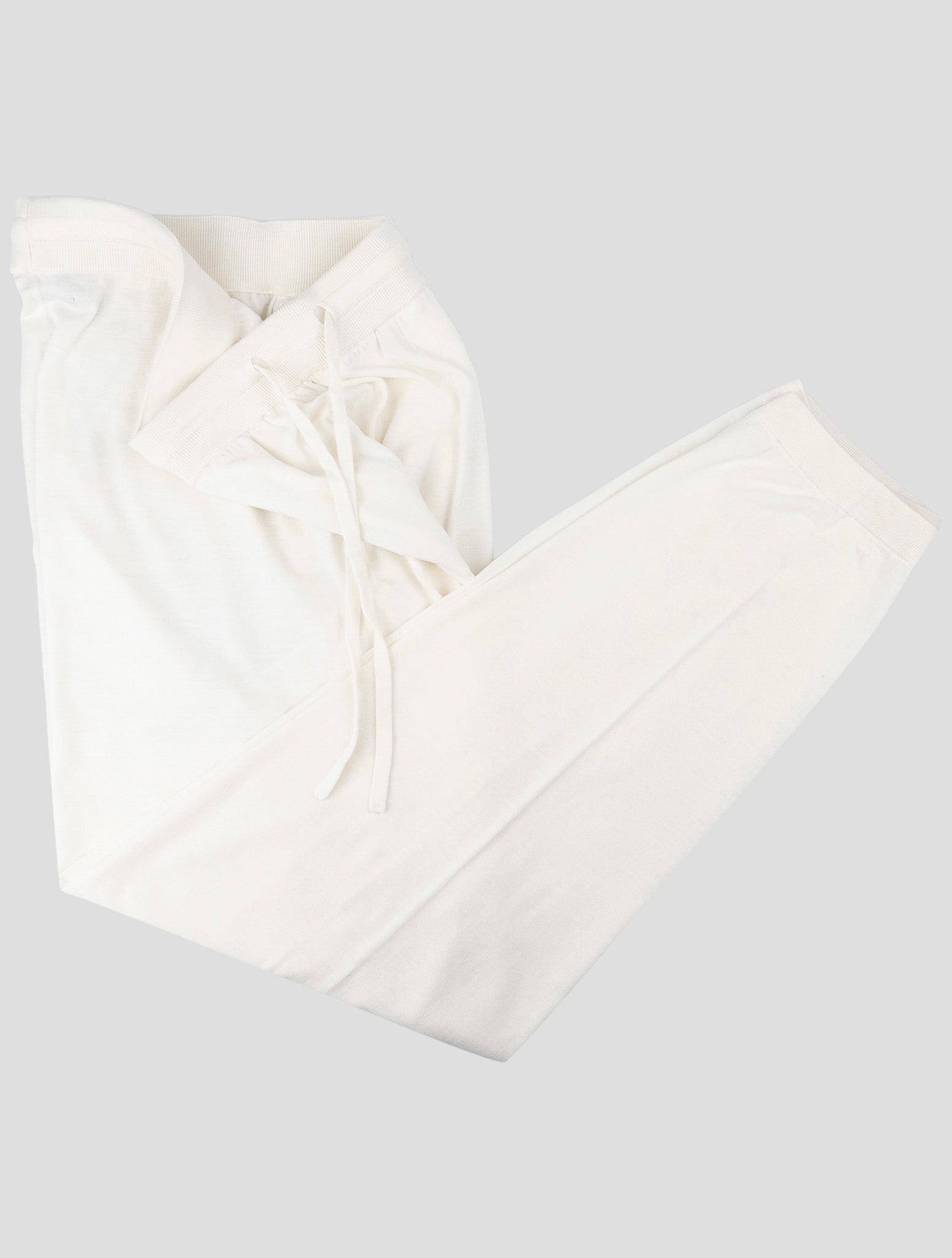 Kiton White Silk Cotton Jogging Pants