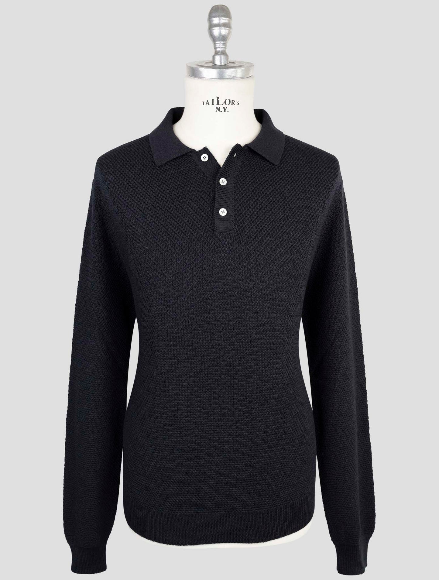 Kiton Blue Silk Cotton Sweater Polo