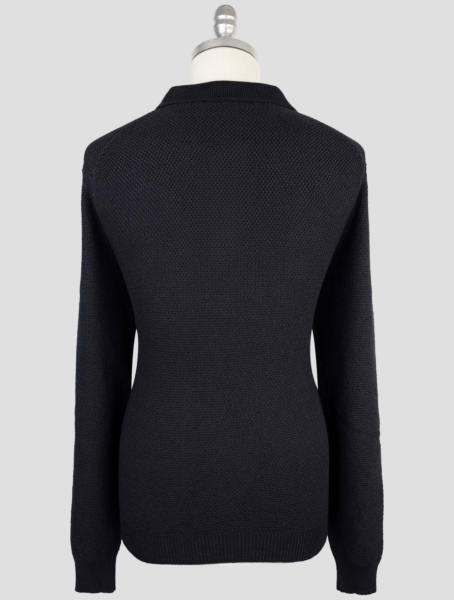 Kiton Blue Silk Cotton Sweater Polo