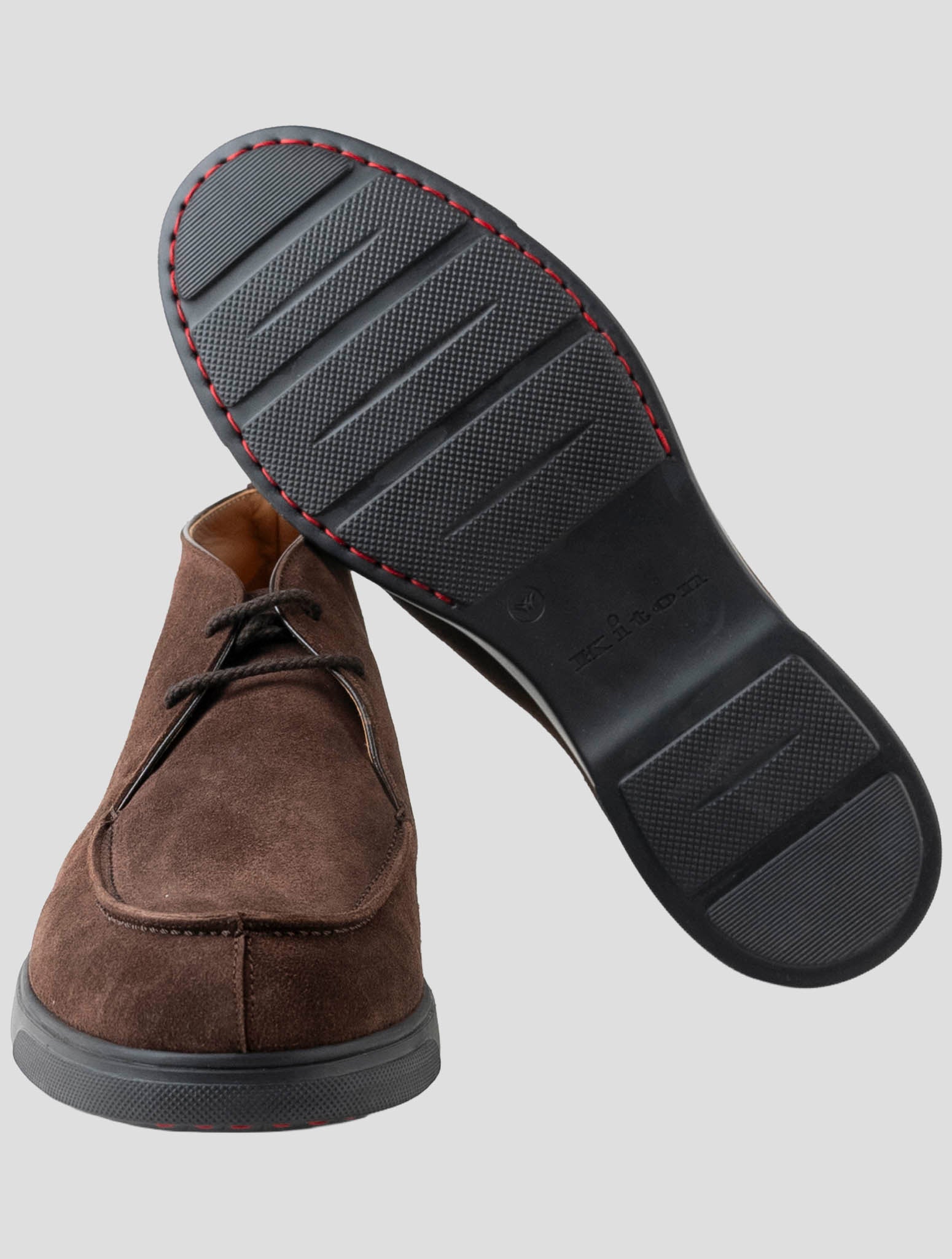 Kiton Brown Leather Suede Dress Shoes