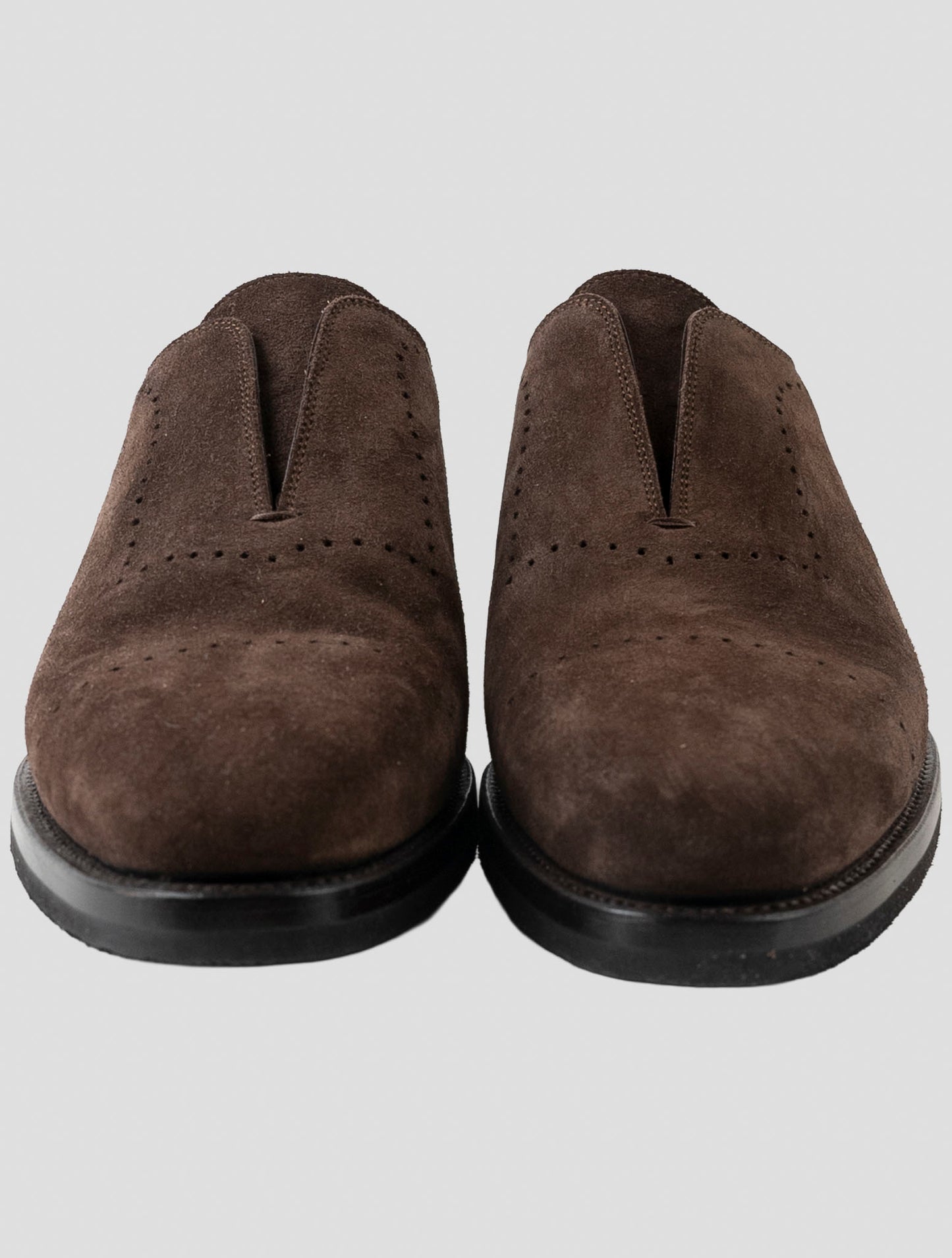 Kiton Brown Leather Suede Dress Shoes