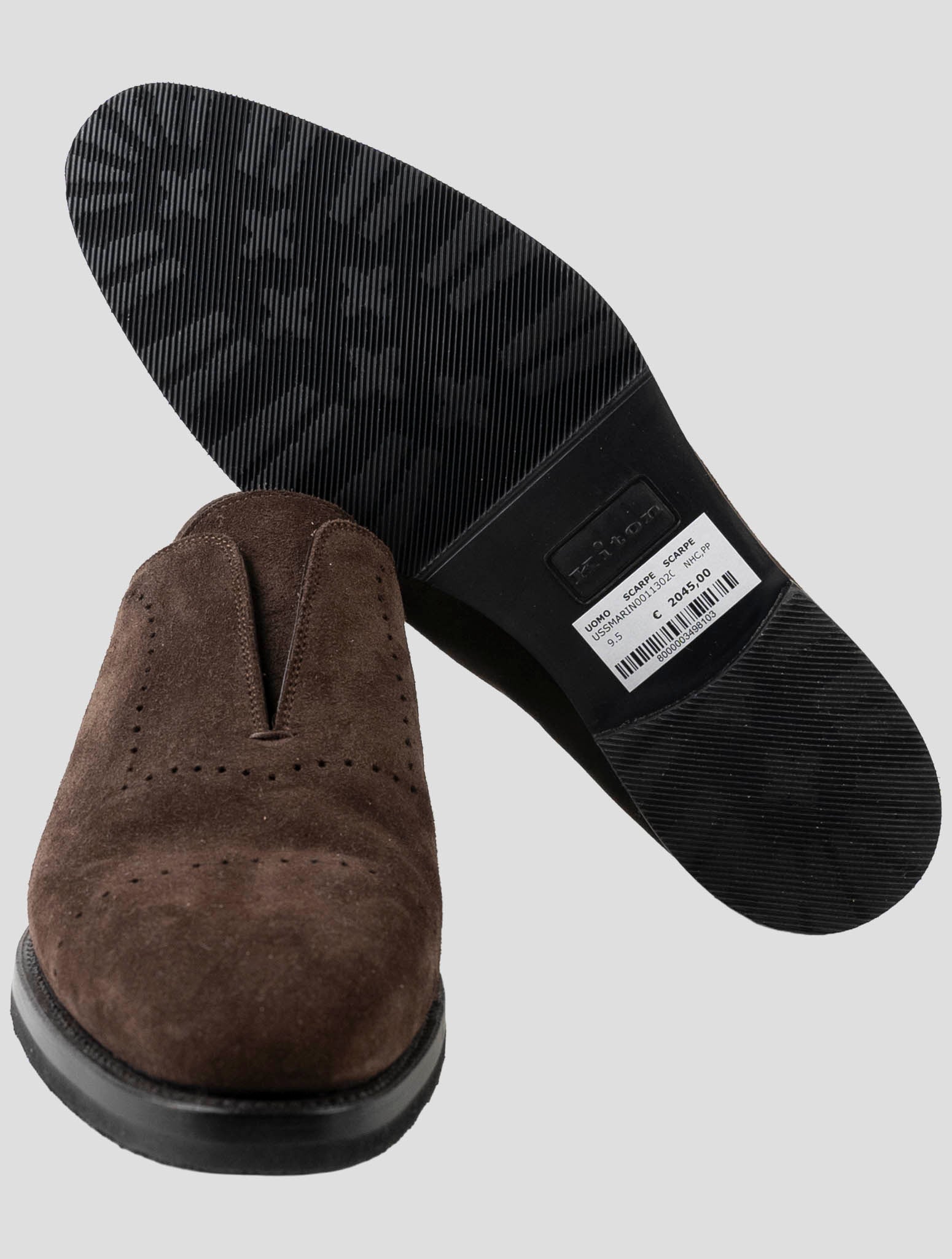 Kiton Brown Leather Suede Dress Shoes