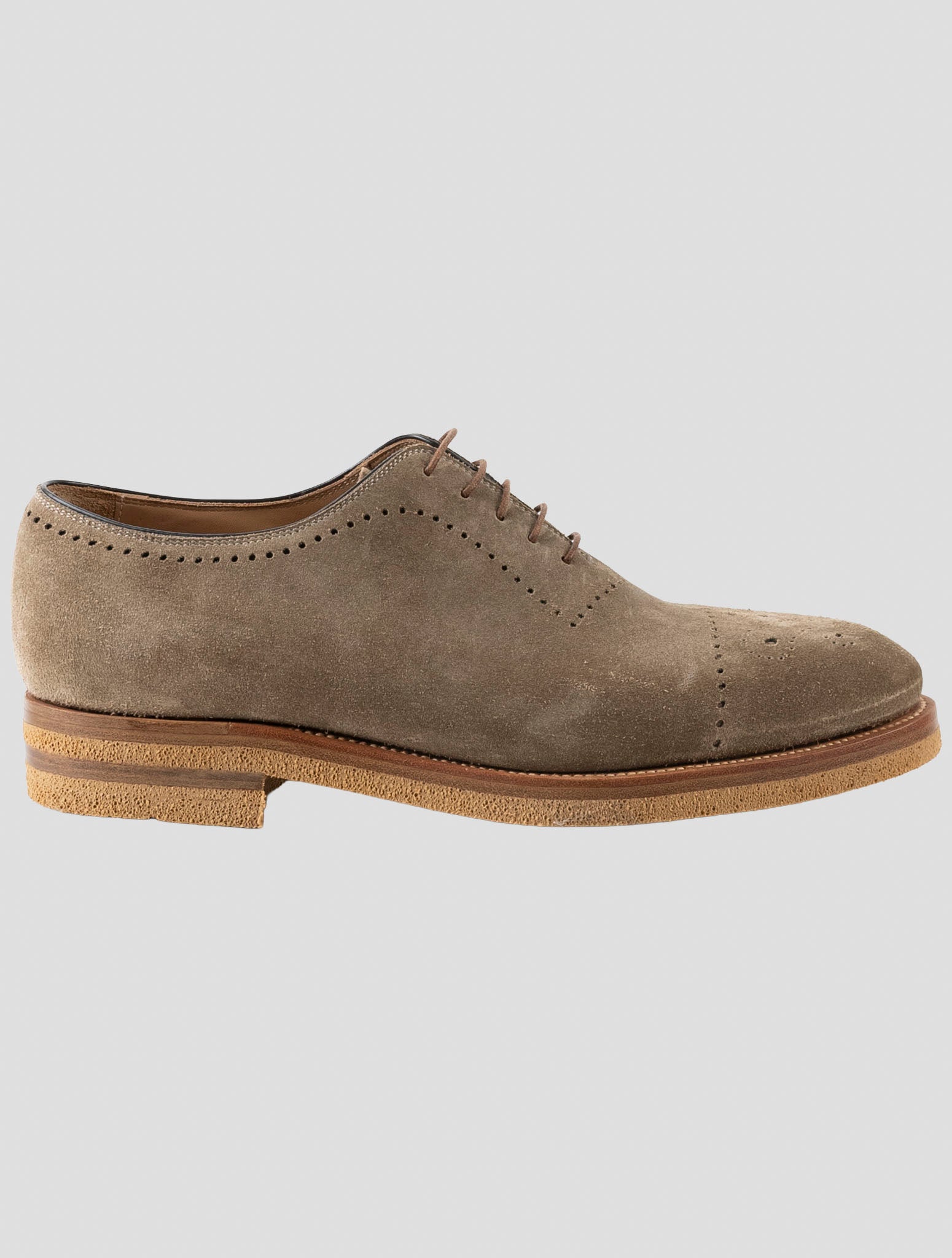 Kiton Brown Leather Suede Dress Shoes