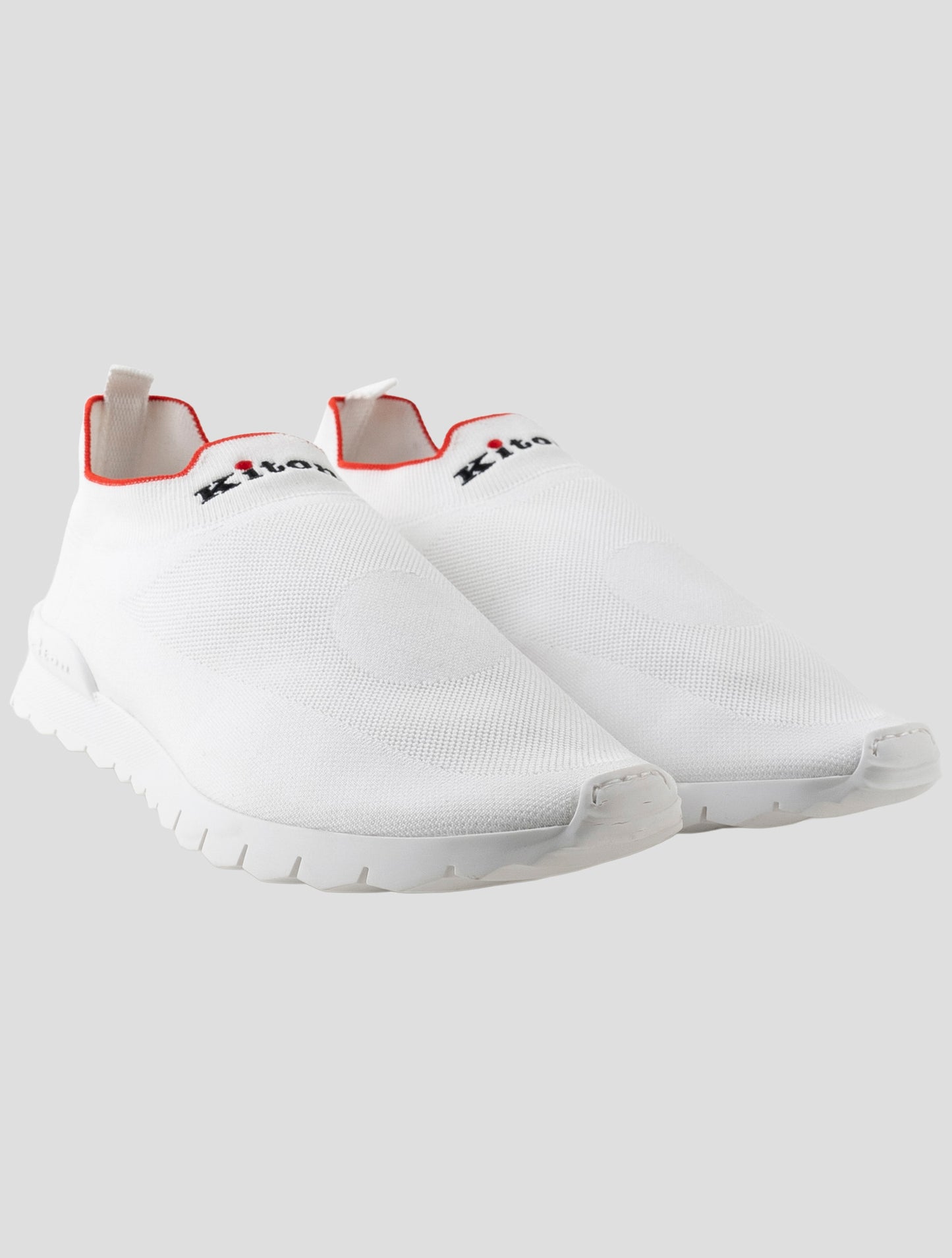 Kiton White Cotton Ea Sneakers