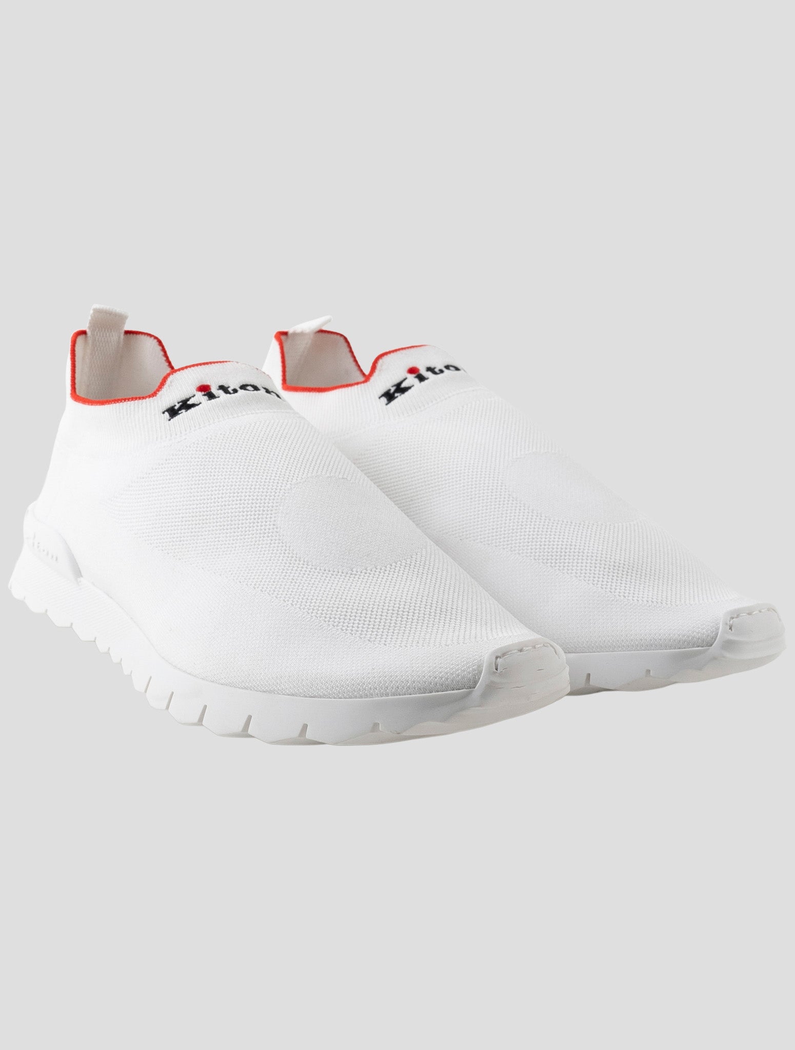 Kiton White Cotton Ea Sneakers