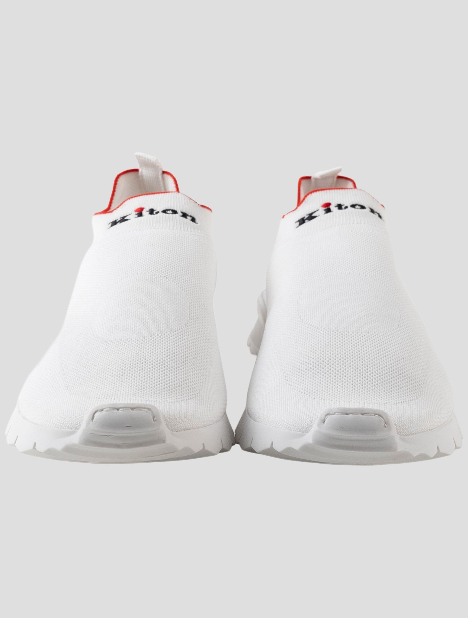 Kiton White Cotton Ea Sneakers