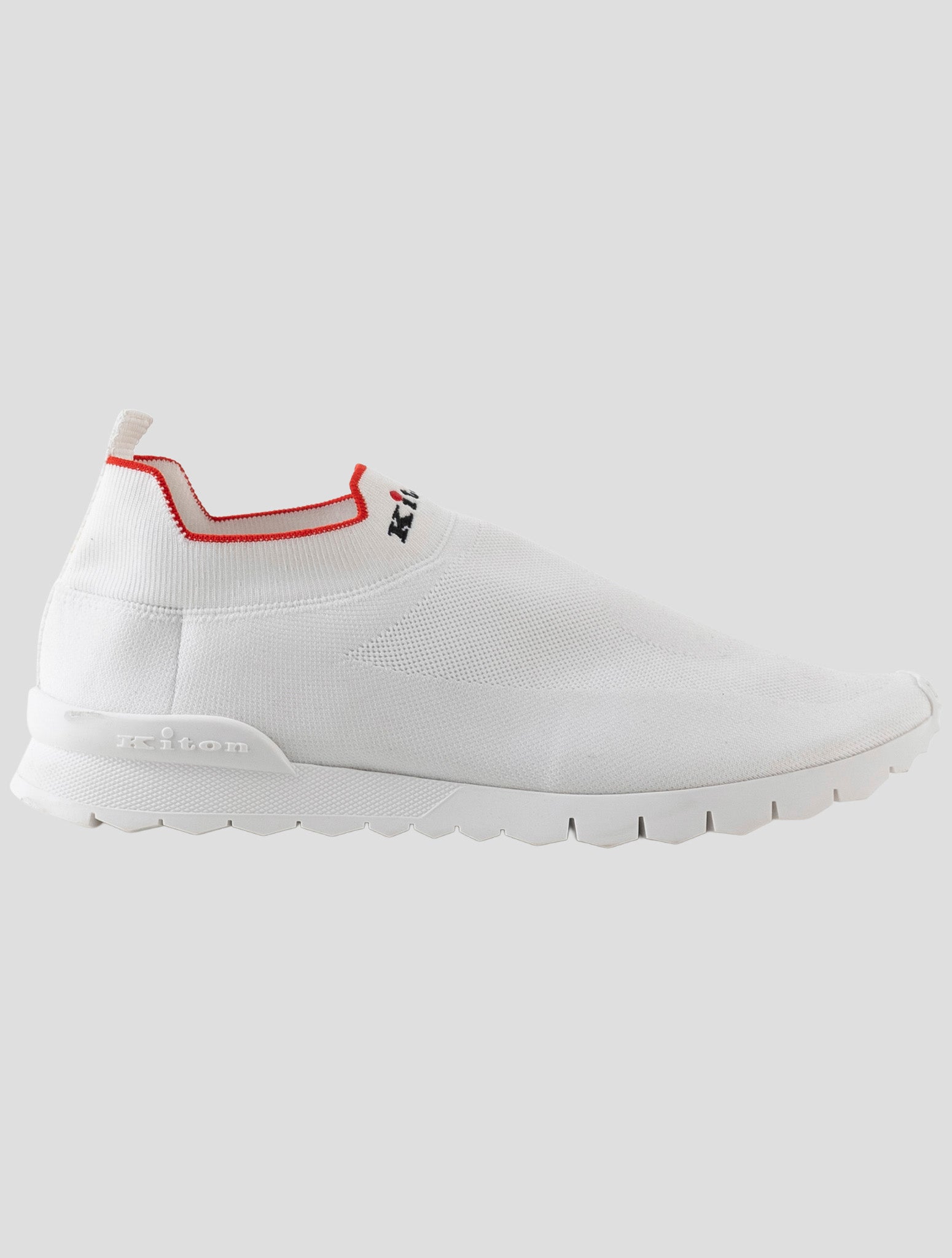 Kiton White Cotton Ea Sneakers
