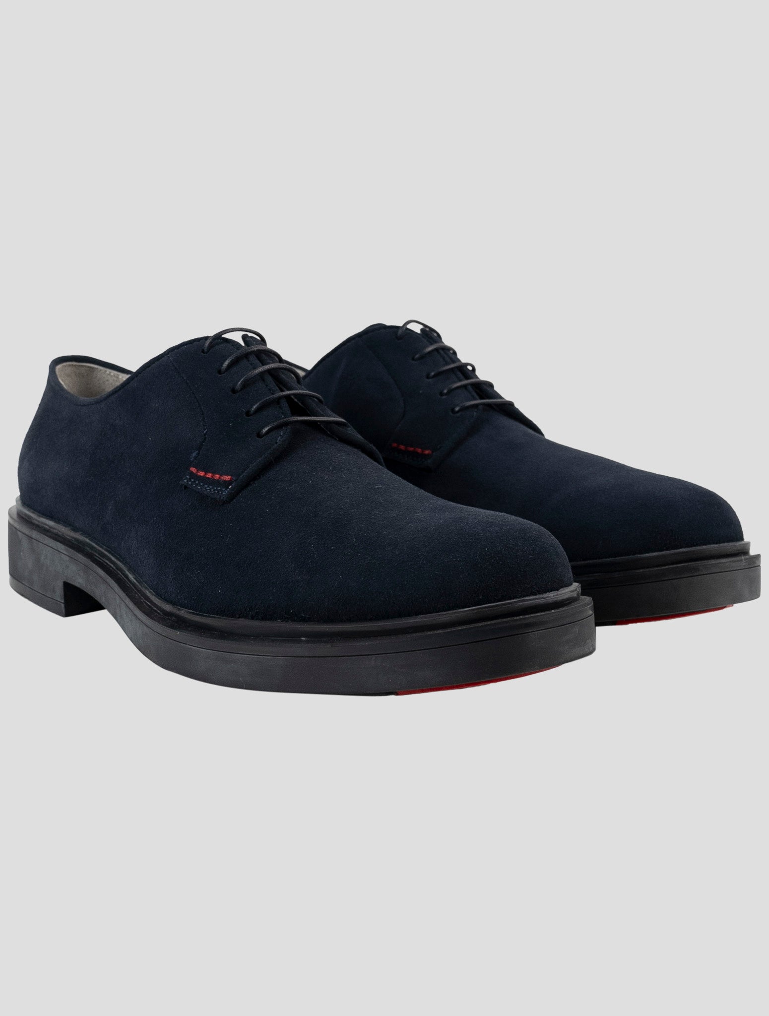 Kiton Blue Suede Oxford Dress Shoes
